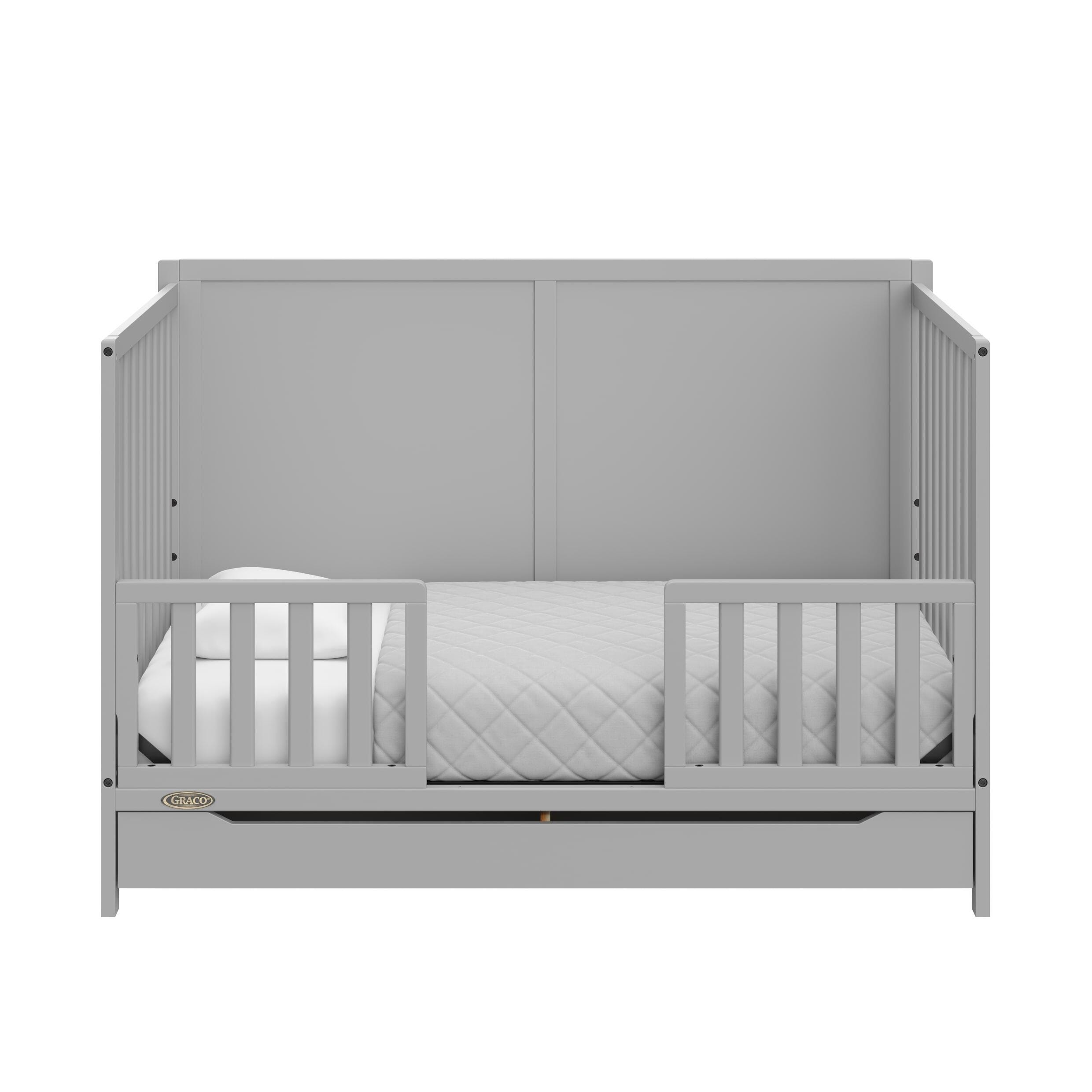 Graco Melrose 5-in-1 Convertible Crib with Drawer, Pebble Gray, large