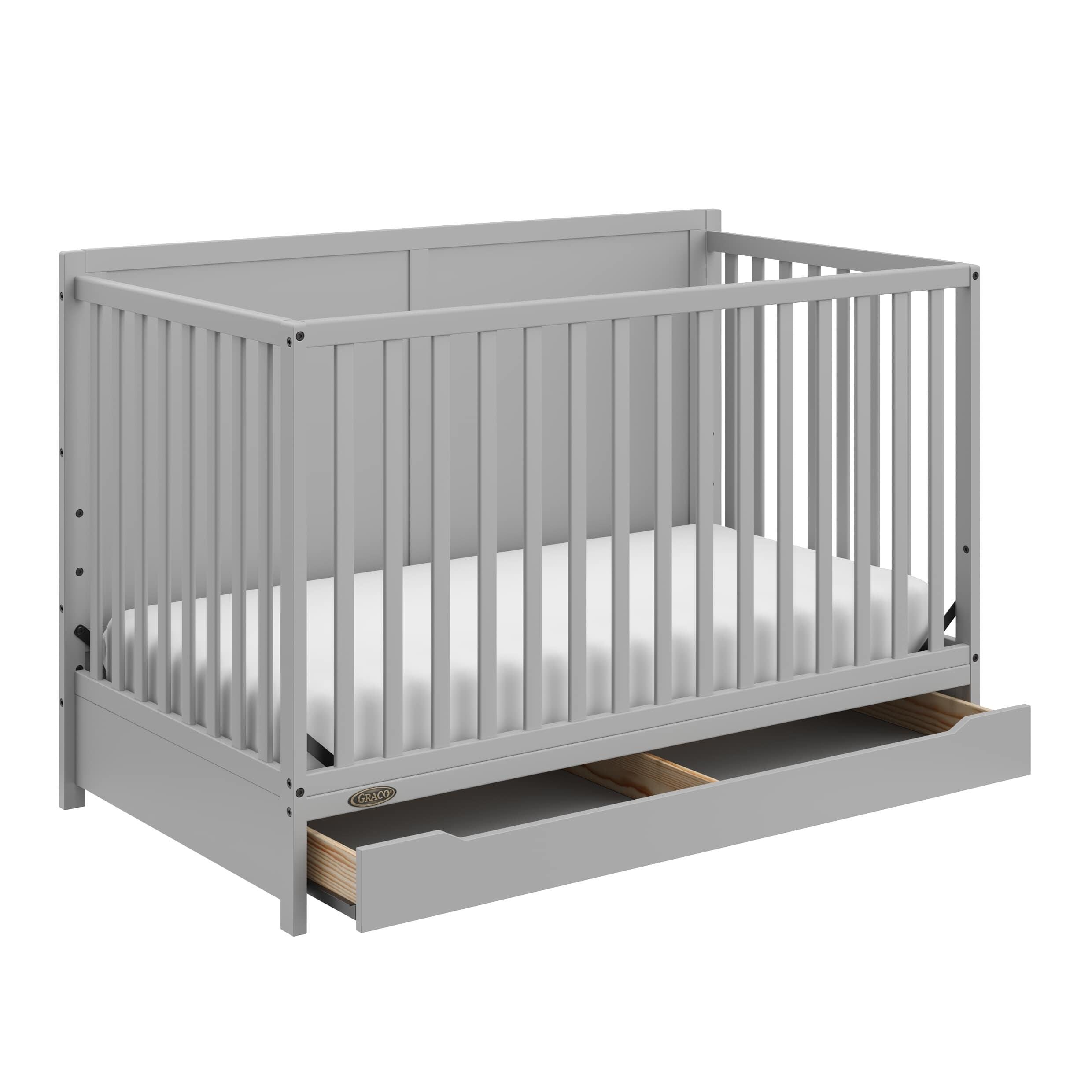 Graco Melrose 5-in-1 Convertible Crib with Drawer, Pebble Gray, large