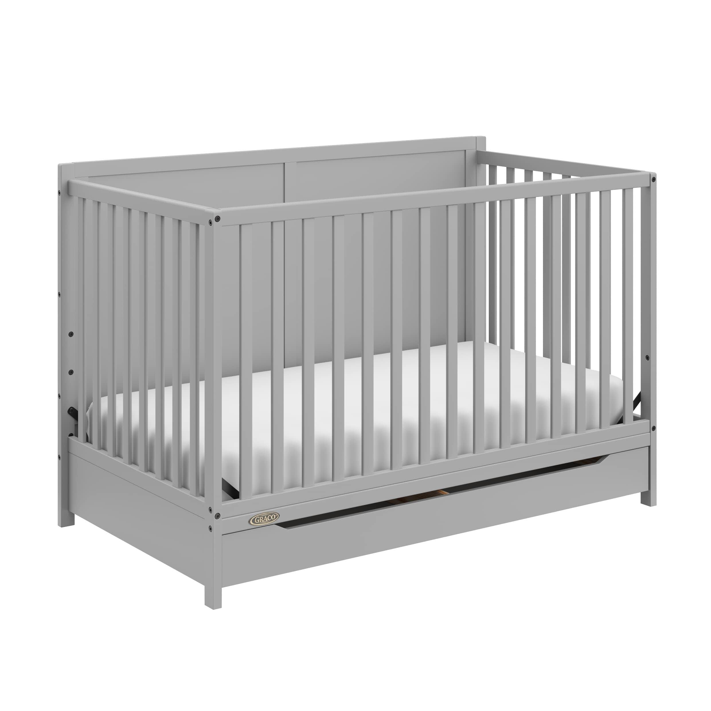 Graco Melrose 5-in-1 Convertible Crib with Drawer, Pebble Gray, large