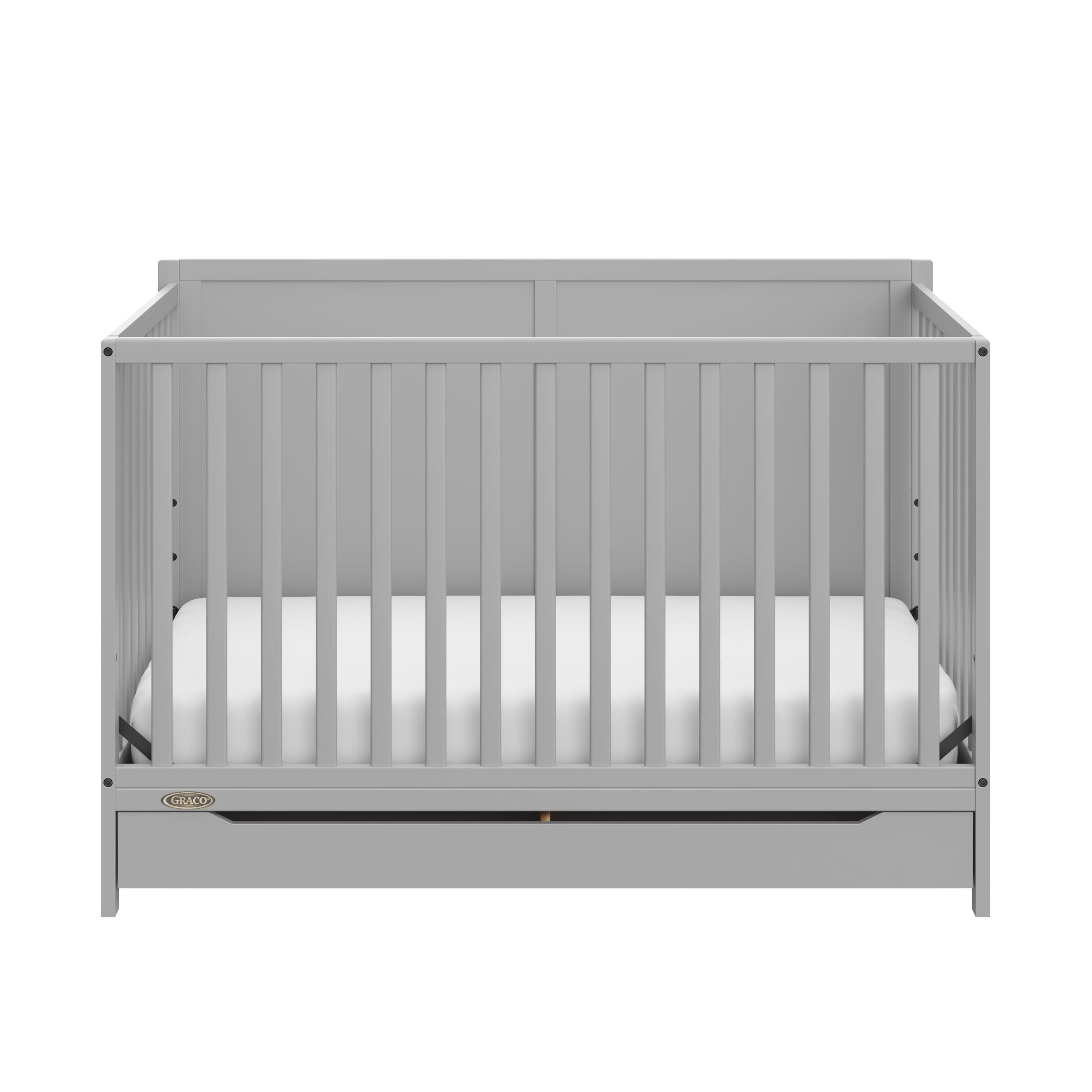 Graco Melrose 5-in-1 Convertible Crib with Drawer, Pebble Gray, large