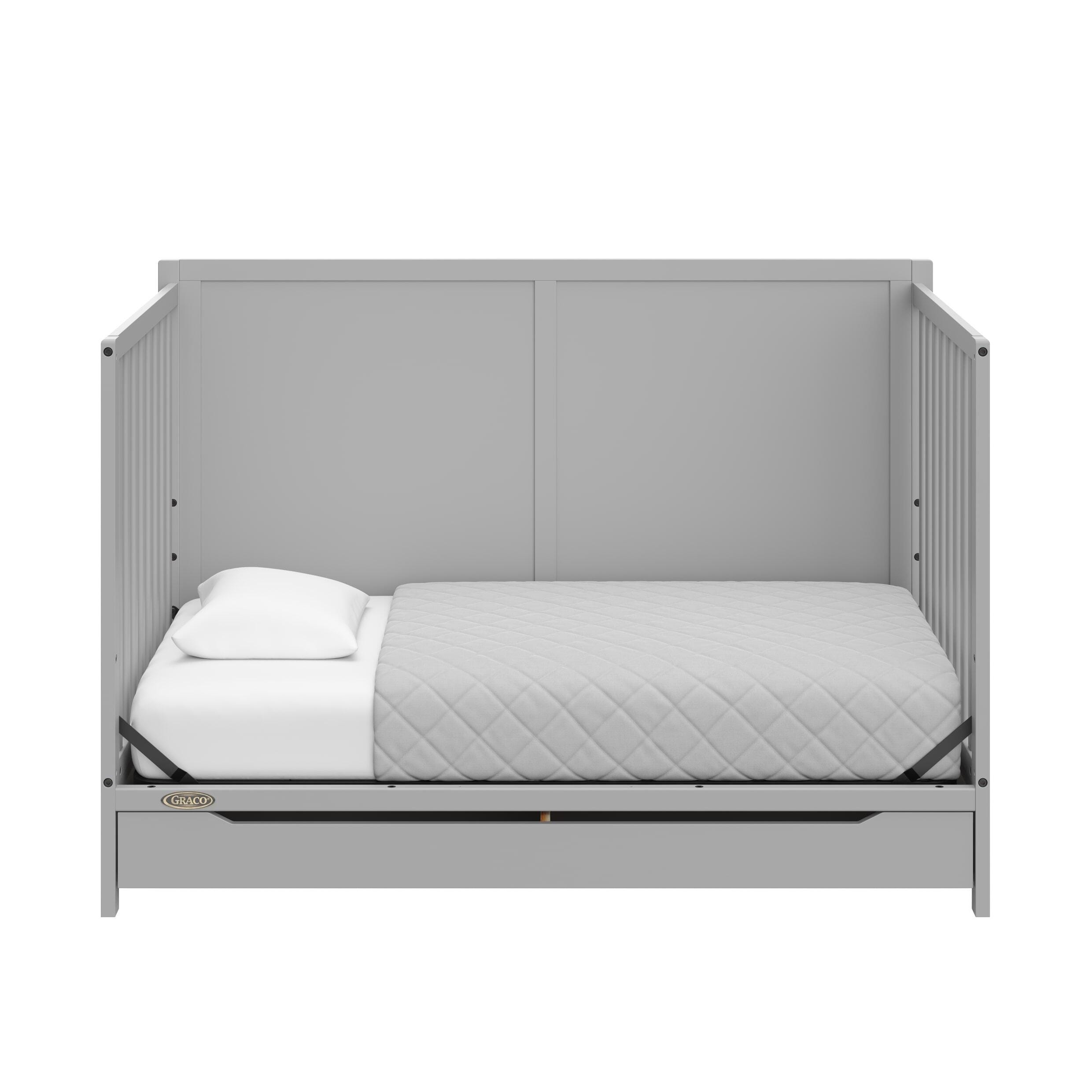 Graco Melrose 5-in-1 Convertible Crib with Drawer, Pebble Gray, large