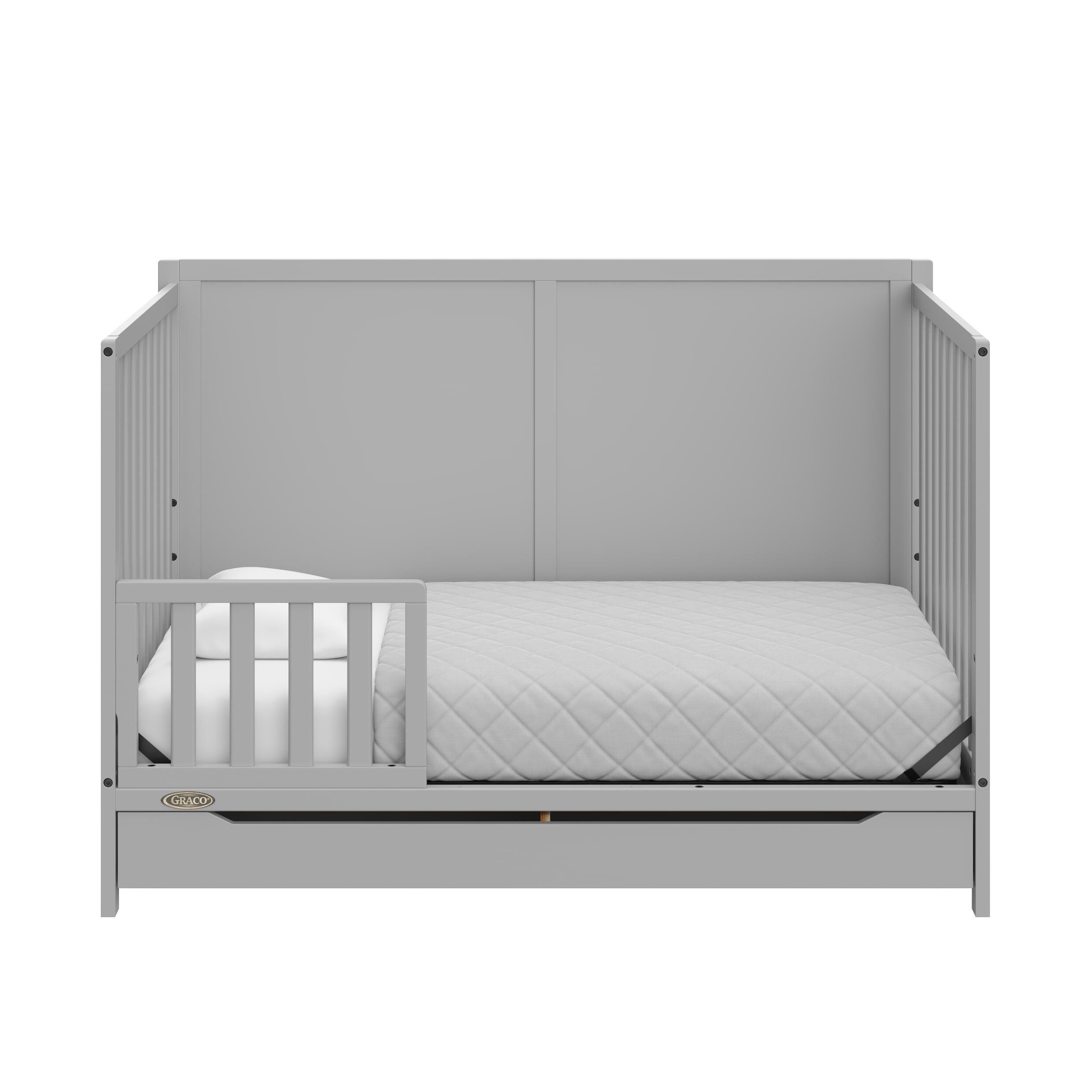 Graco Melrose 5-in-1 Convertible Crib with Drawer, Pebble Gray, large