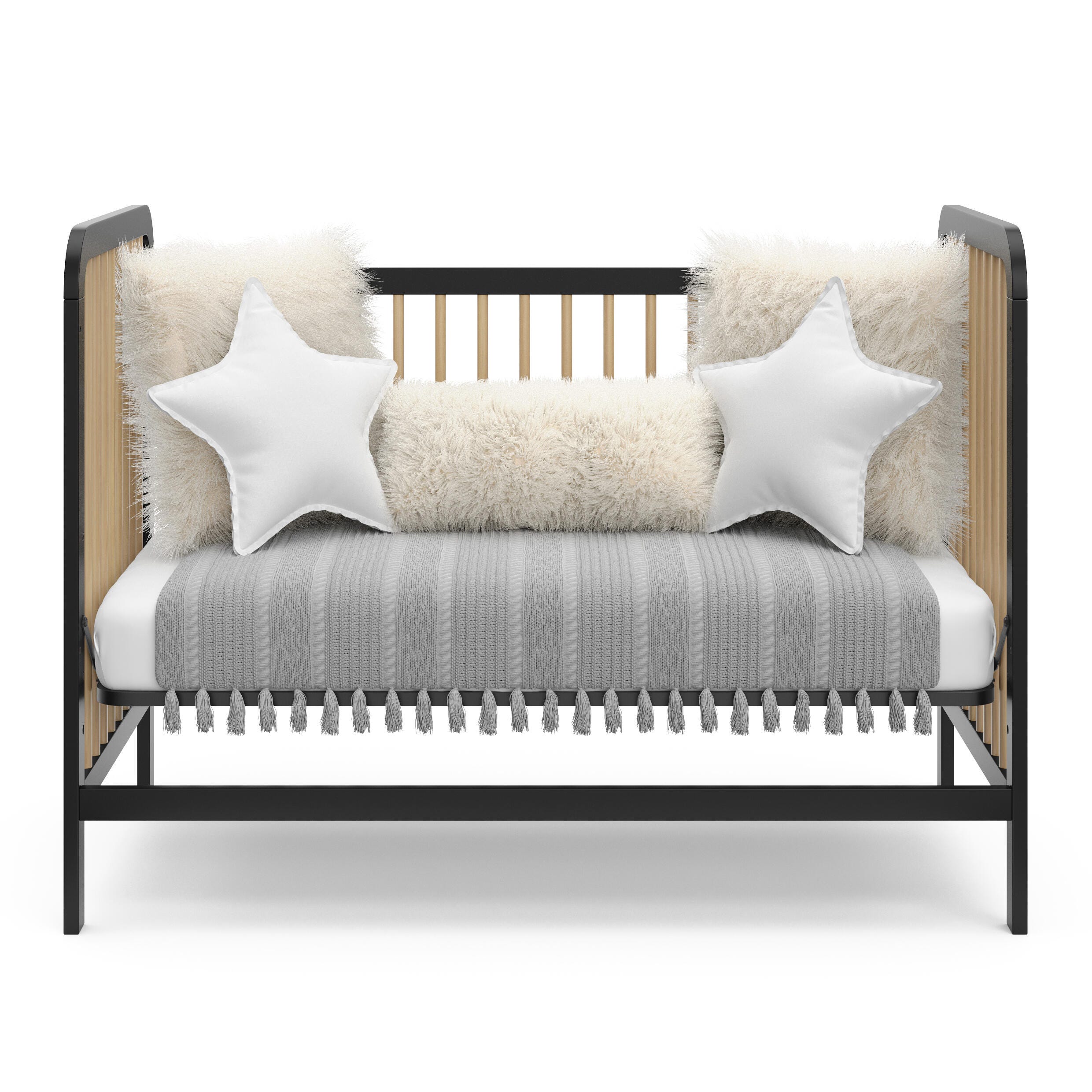 Storkcraft Pasadena 3-in-1 Convertible Crib, Black/Driftwood, large