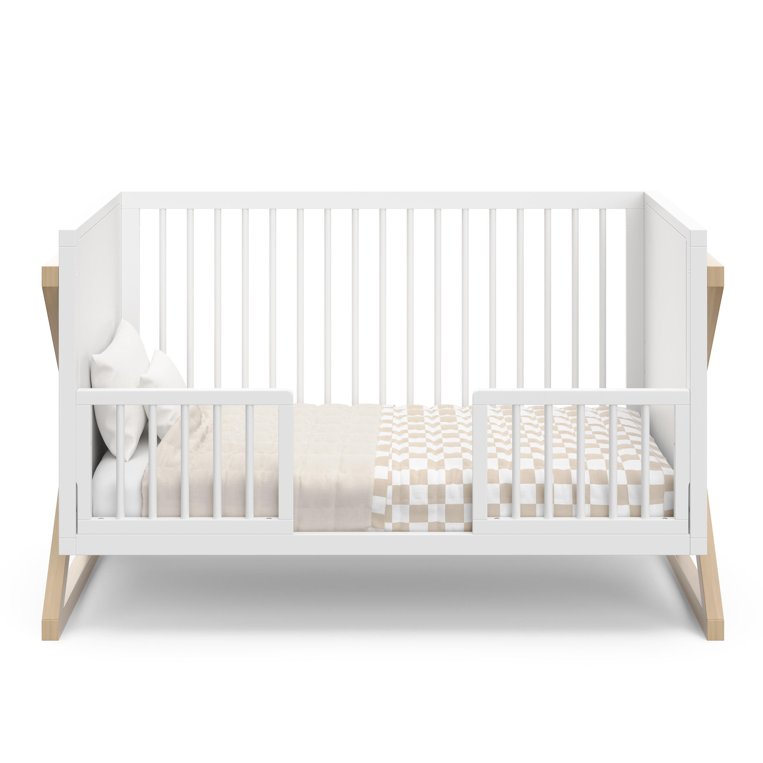 Storkcraft Equinox 3-in-1 Convertible Crib, White/Driftwood, large