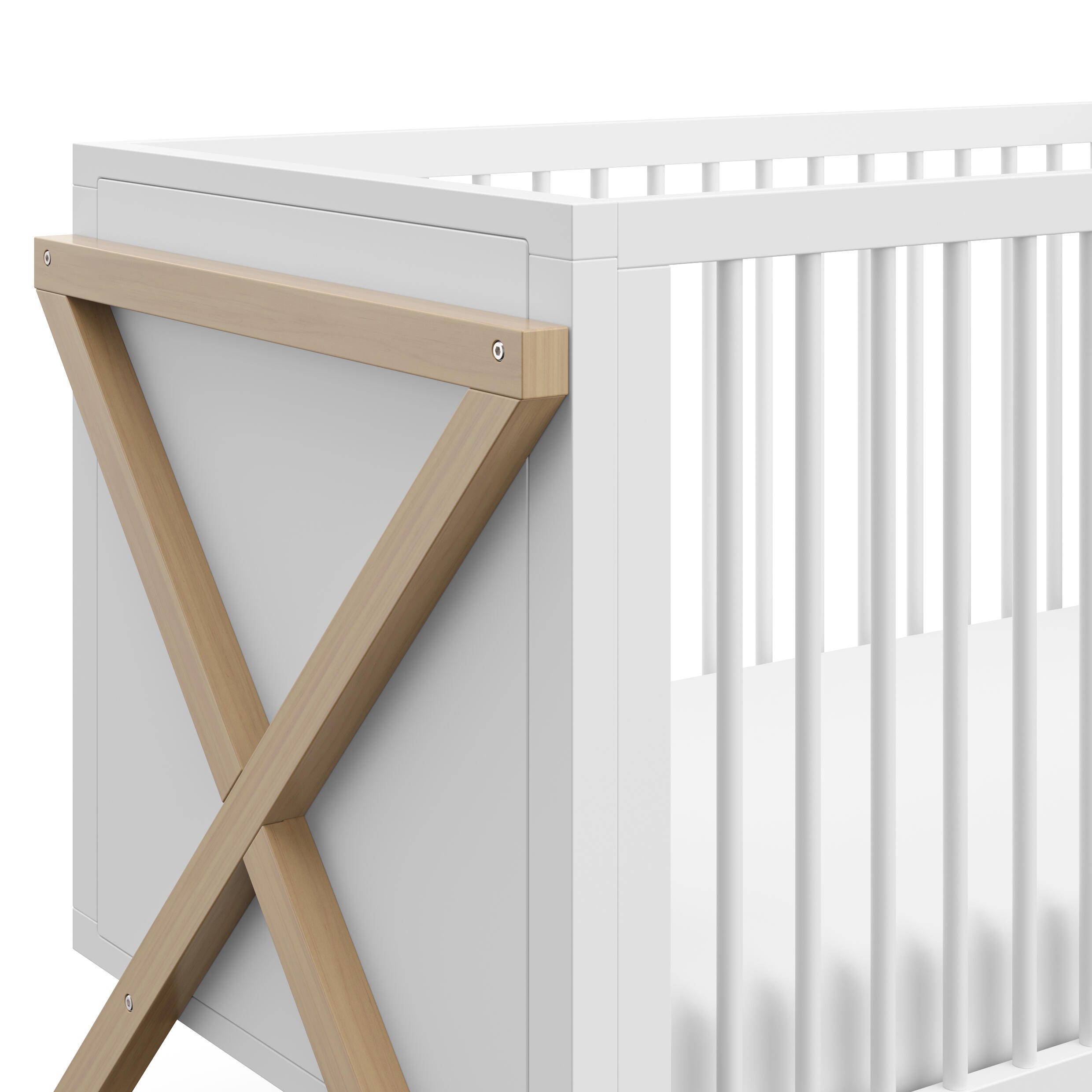 Storkcraft Equinox 3-in-1 Convertible Crib, White/Driftwood, large