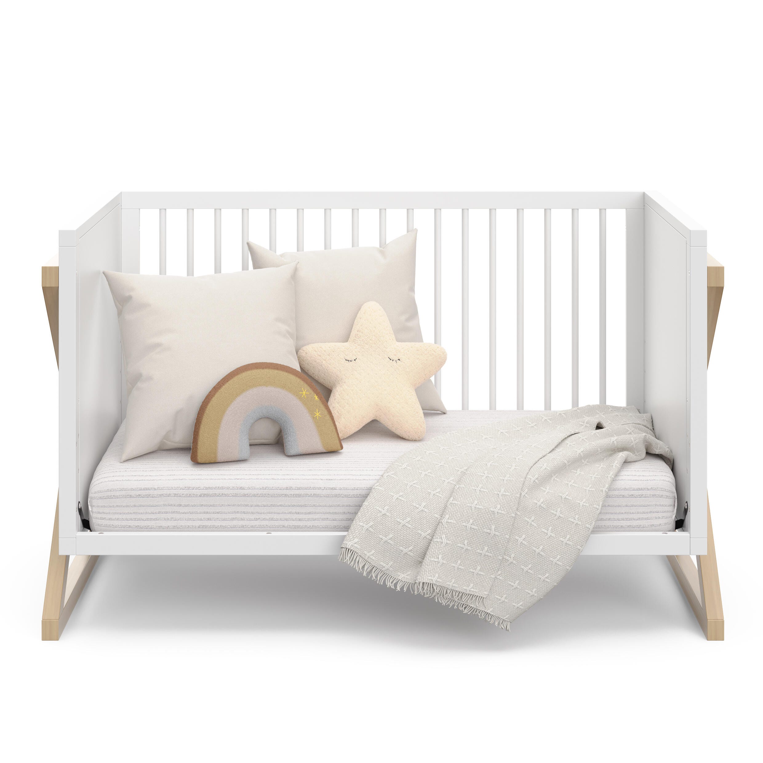 Storkcraft Equinox 3-in-1 Convertible Crib, White/Driftwood, large