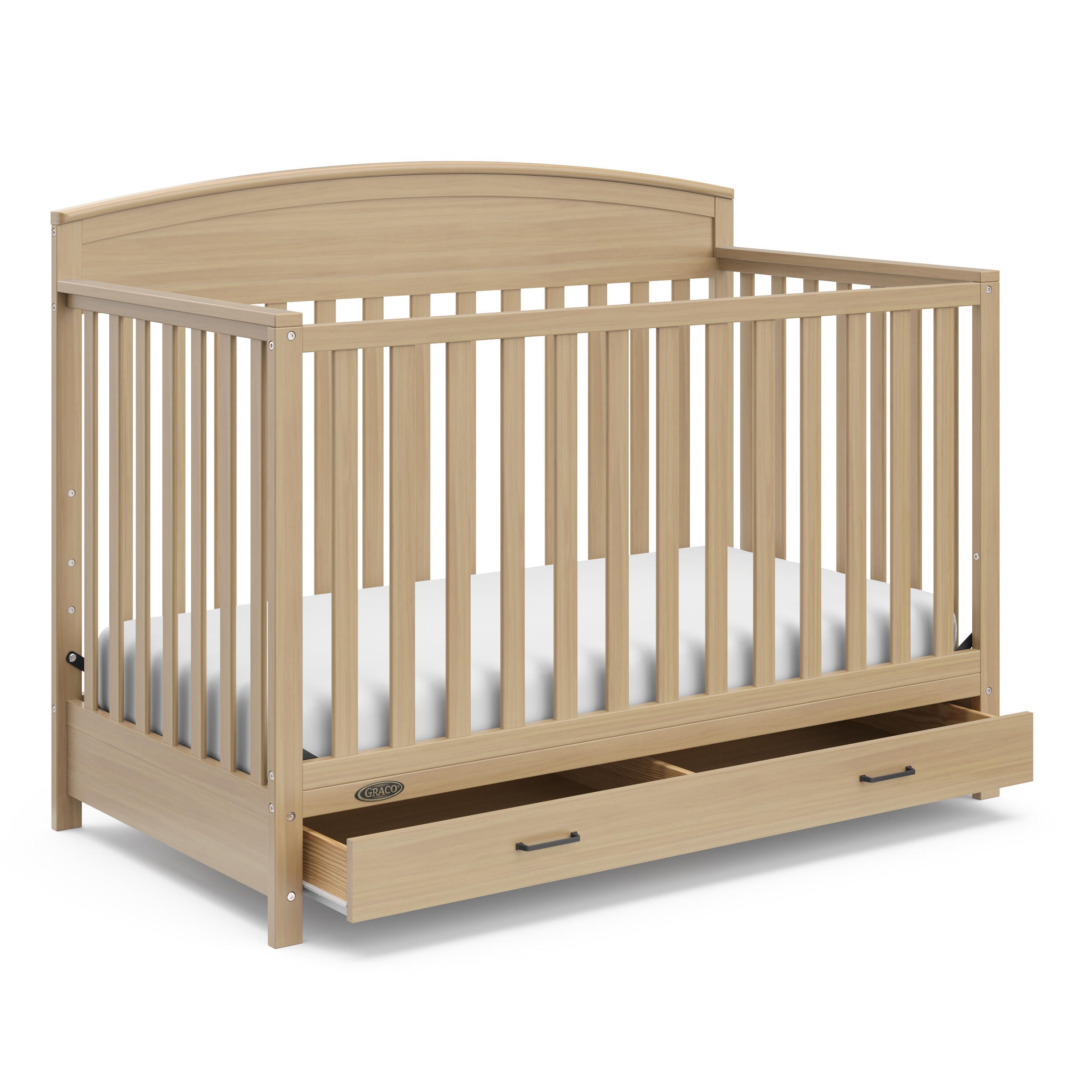 Graco Benton 5-in-1 Convertible Crib with Drawer, Driftwood, large