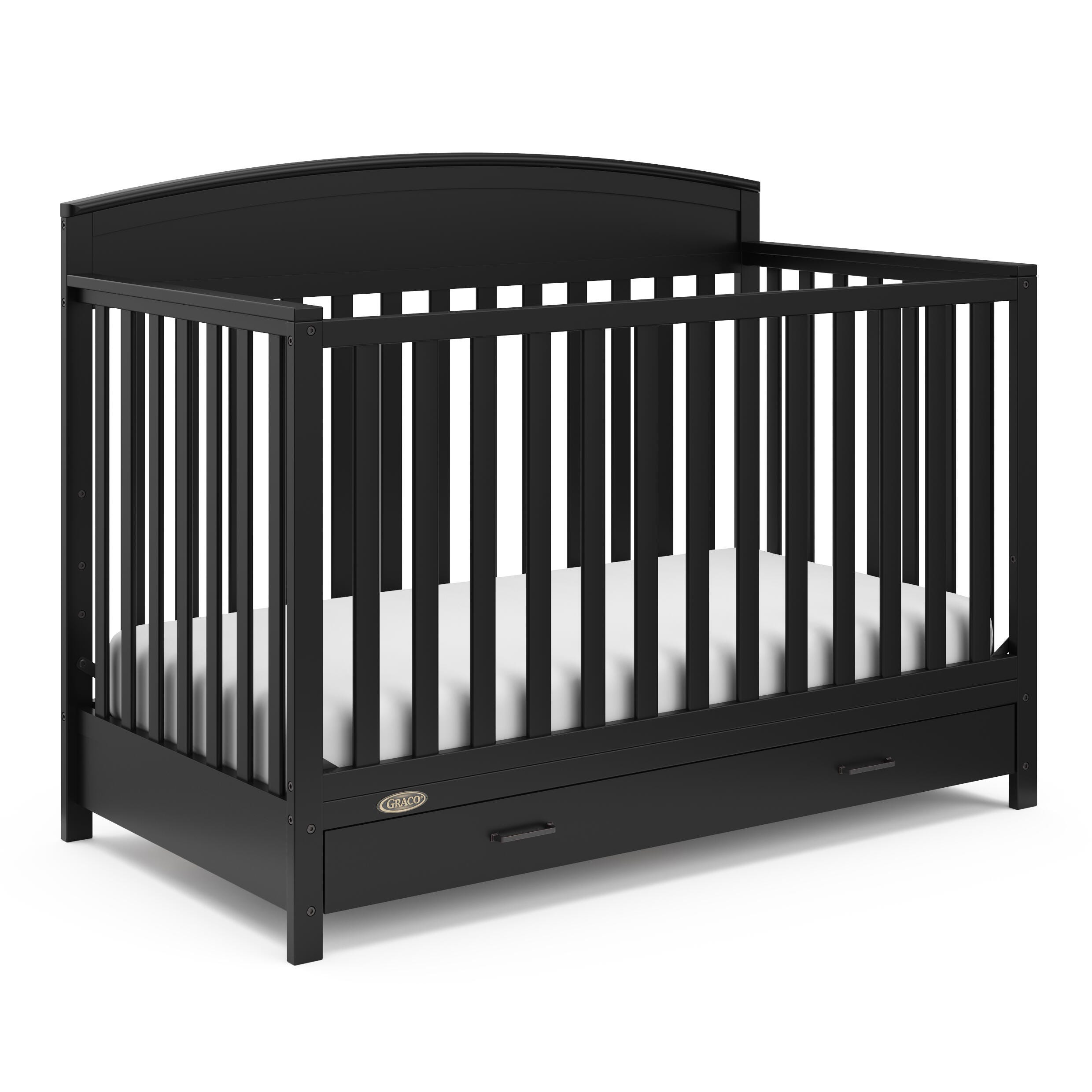 Graco Benton 5-in-1 Convertible Crib with Drawer, Black, large