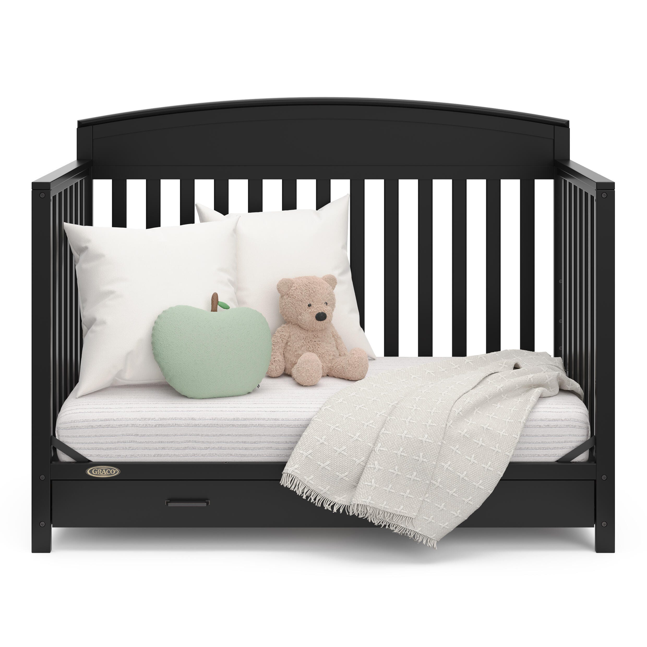Graco Benton 5-in-1 Convertible Crib with Drawer, Black, large