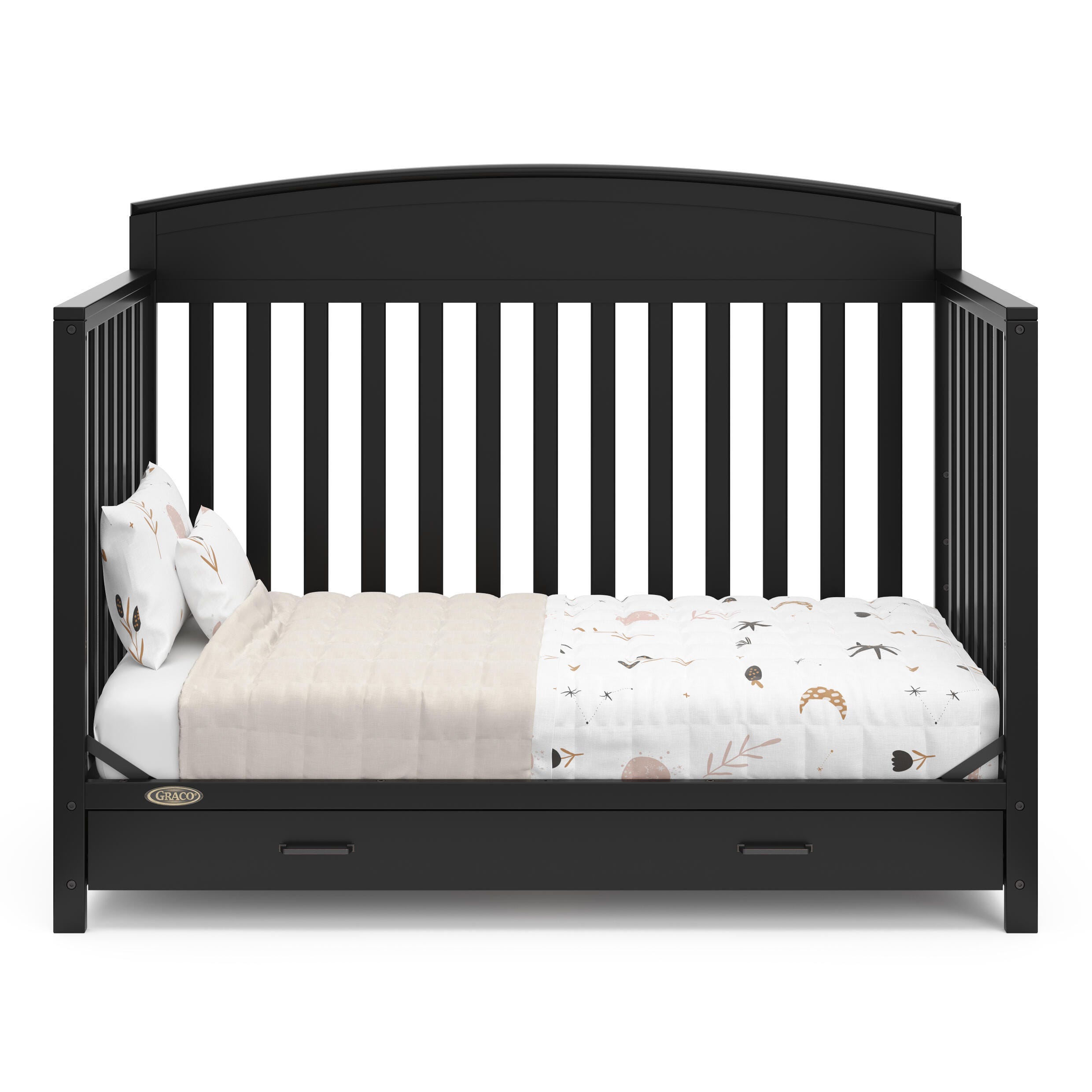 Graco Benton 5-in-1 Convertible Crib with Drawer, Black, large