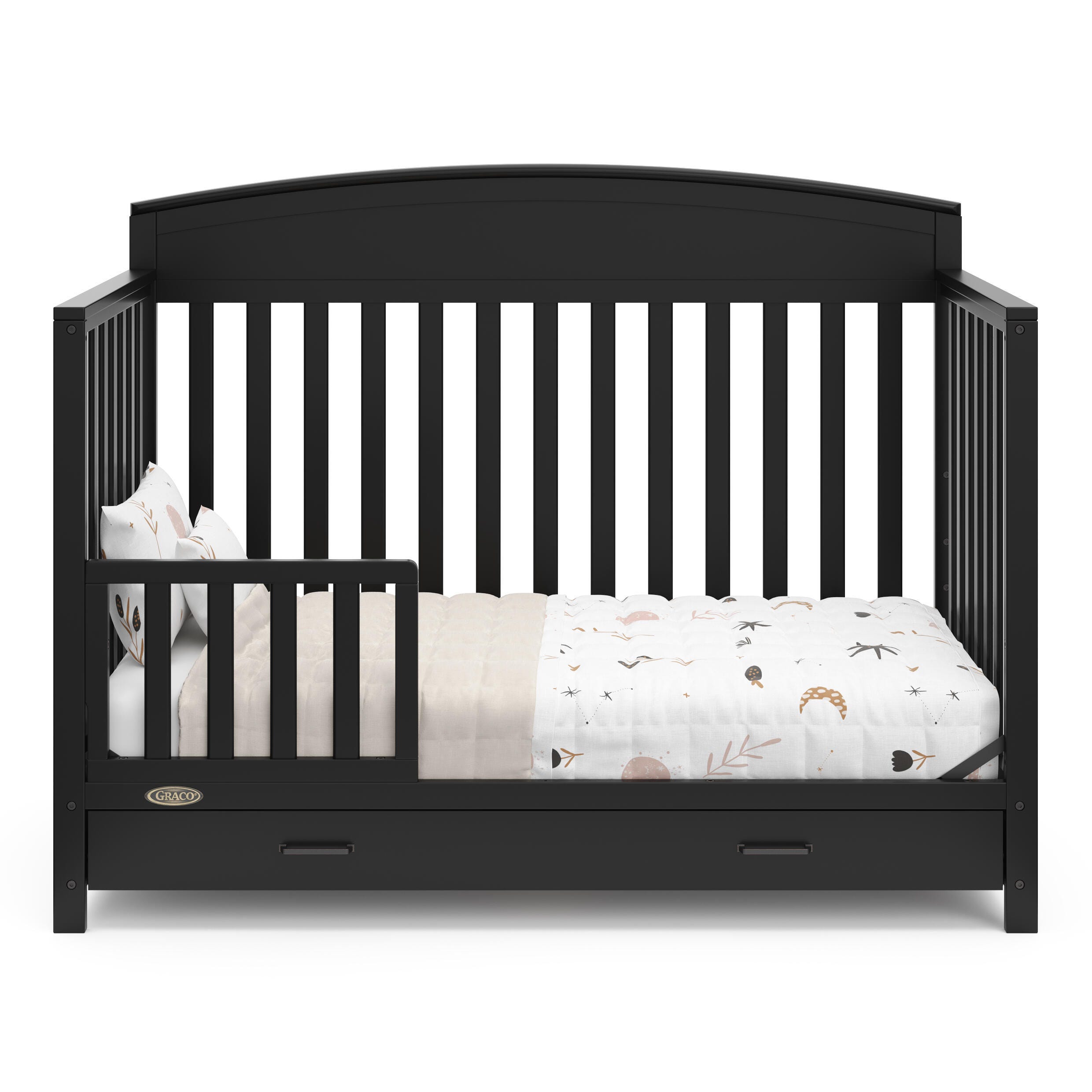 Graco Benton 5-in-1 Convertible Crib with Drawer, Black, large