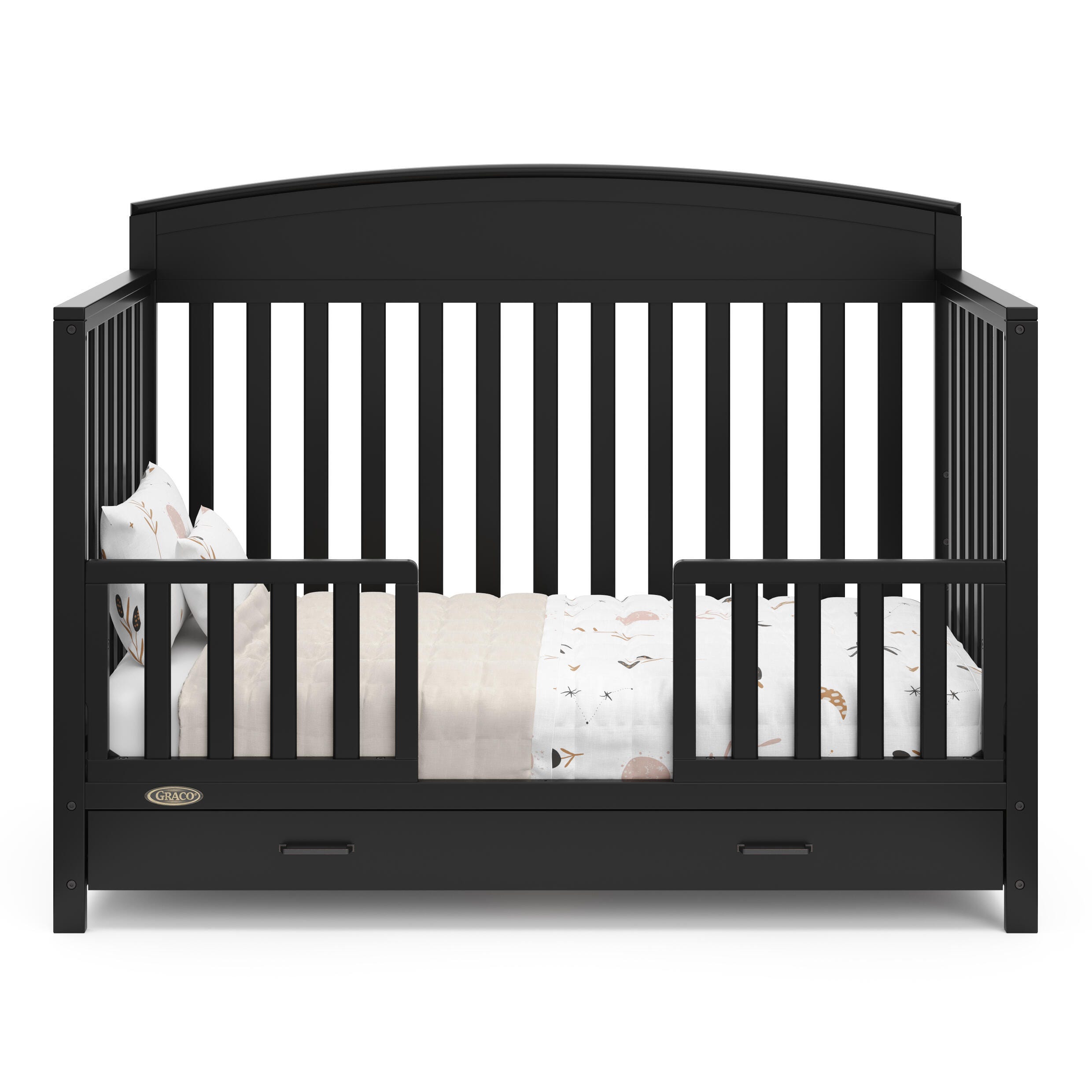 Graco Benton 5-in-1 Convertible Crib with Drawer, Black, large