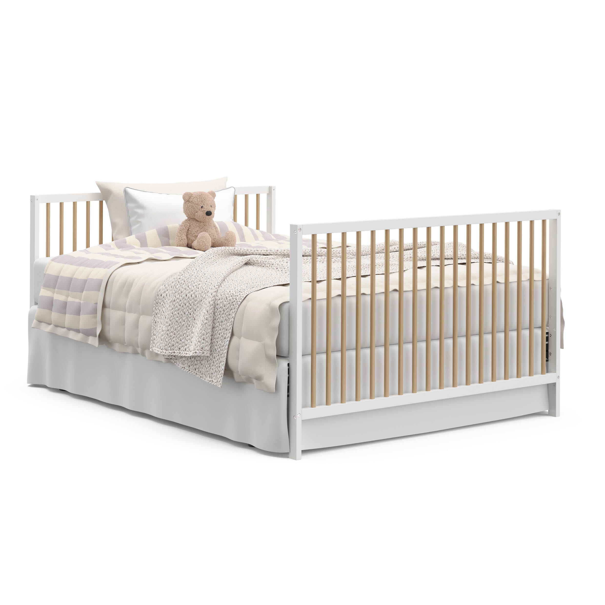 Graco Teddi 5-in-1 Convertible Crib, White/Driftwood, large