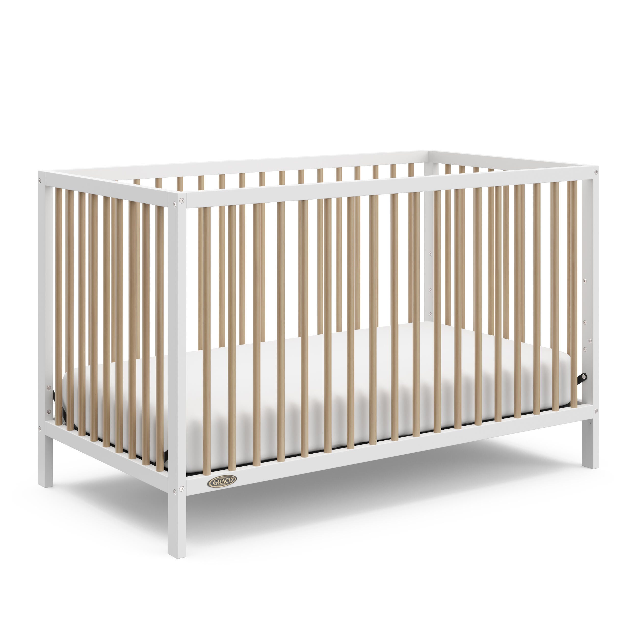 Graco Teddi 5-in-1 Convertible Crib, White/Driftwood, large
