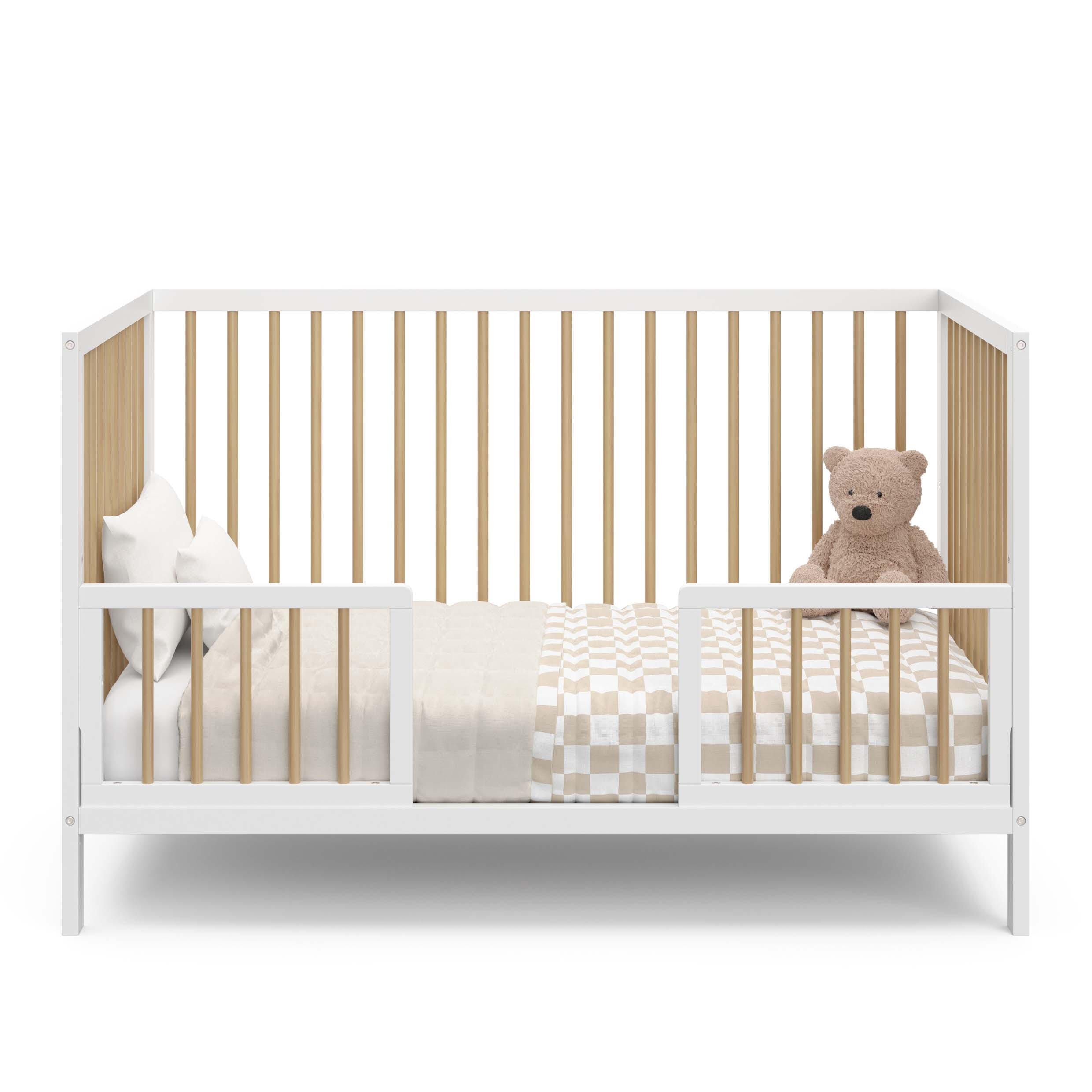 Graco Teddi 5-in-1 Convertible Crib, White/Driftwood, large