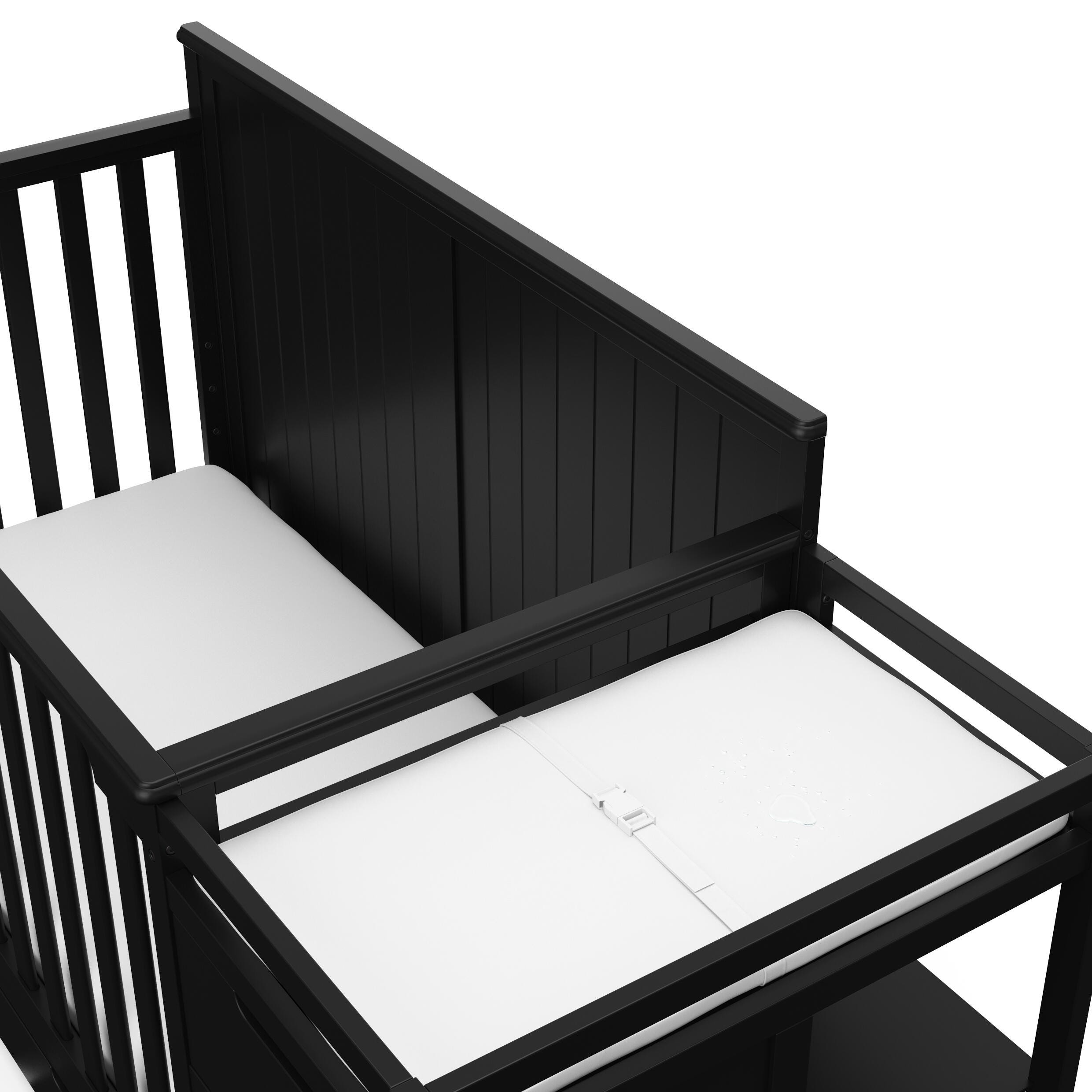Graco Hadley 5-in-1 Convertible Crib and Changer with Drawer, Black, large