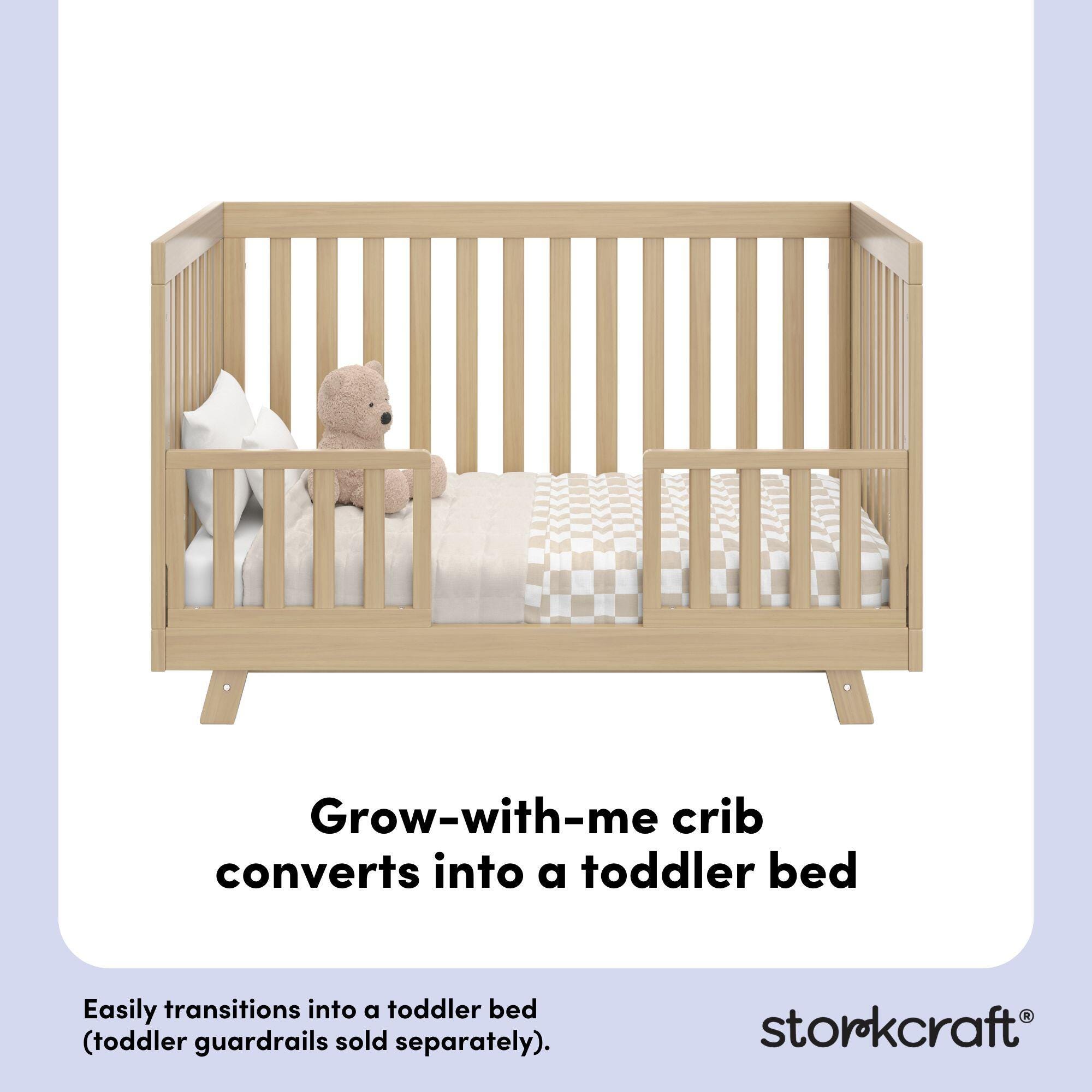 Storkcraft Beckett 3-in-1 Convertible Crib, Driftwood, large