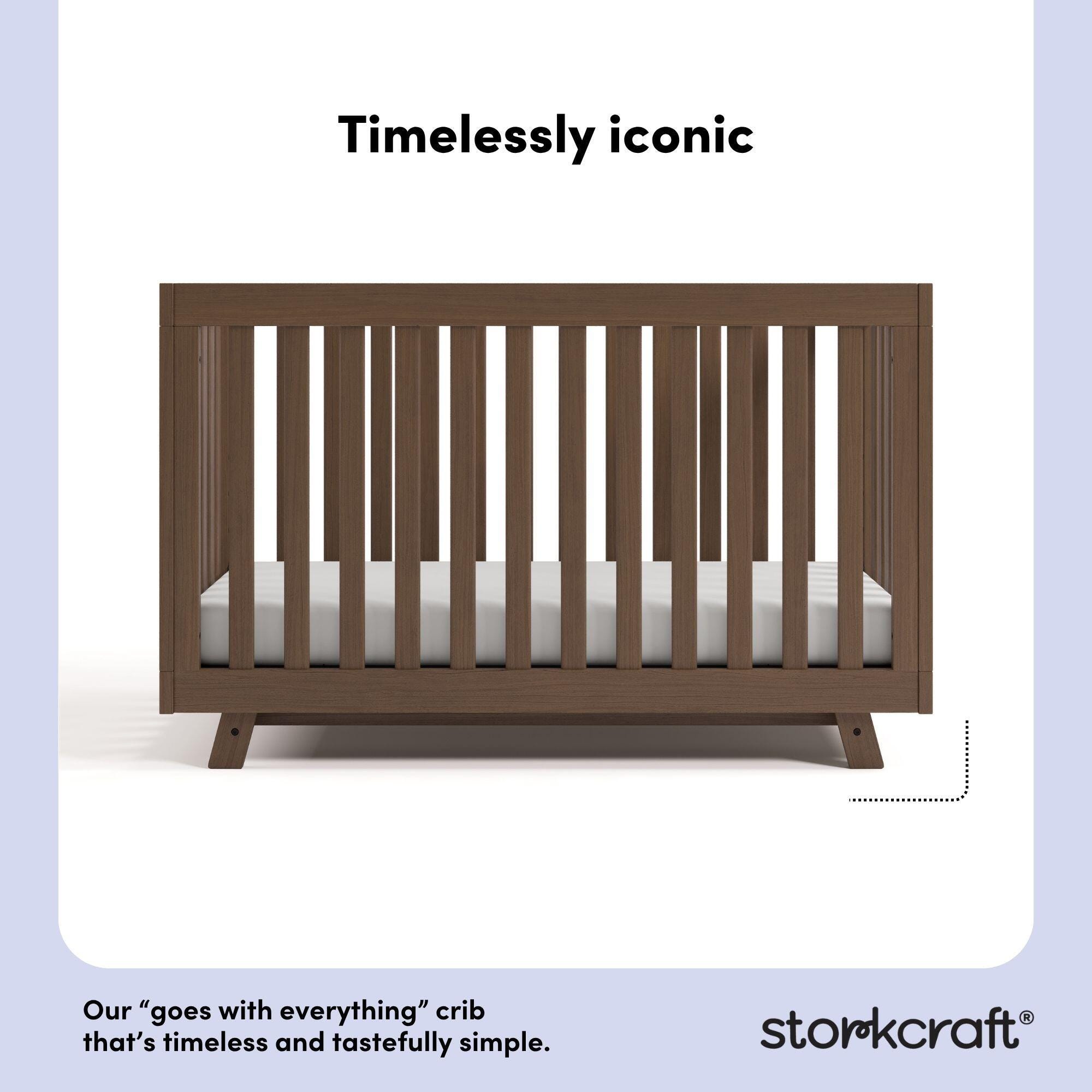 Storkcraft Beckett 3-in-1 Convertible Crib, Hazelnut, large