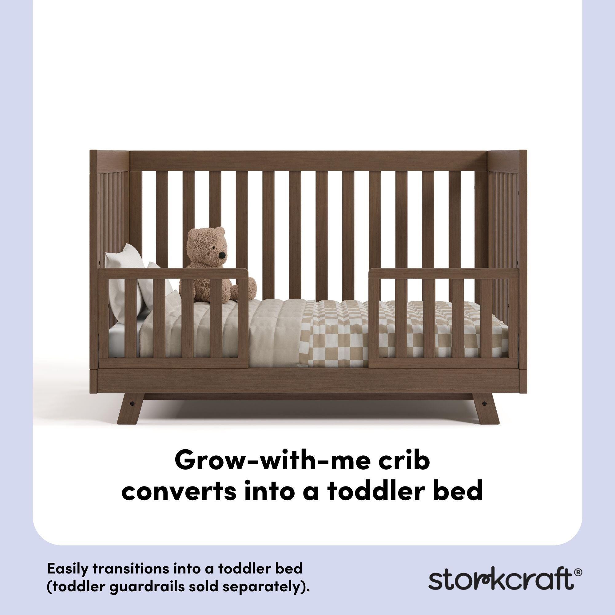 Storkcraft Beckett 3-in-1 Convertible Crib, Hazelnut, large