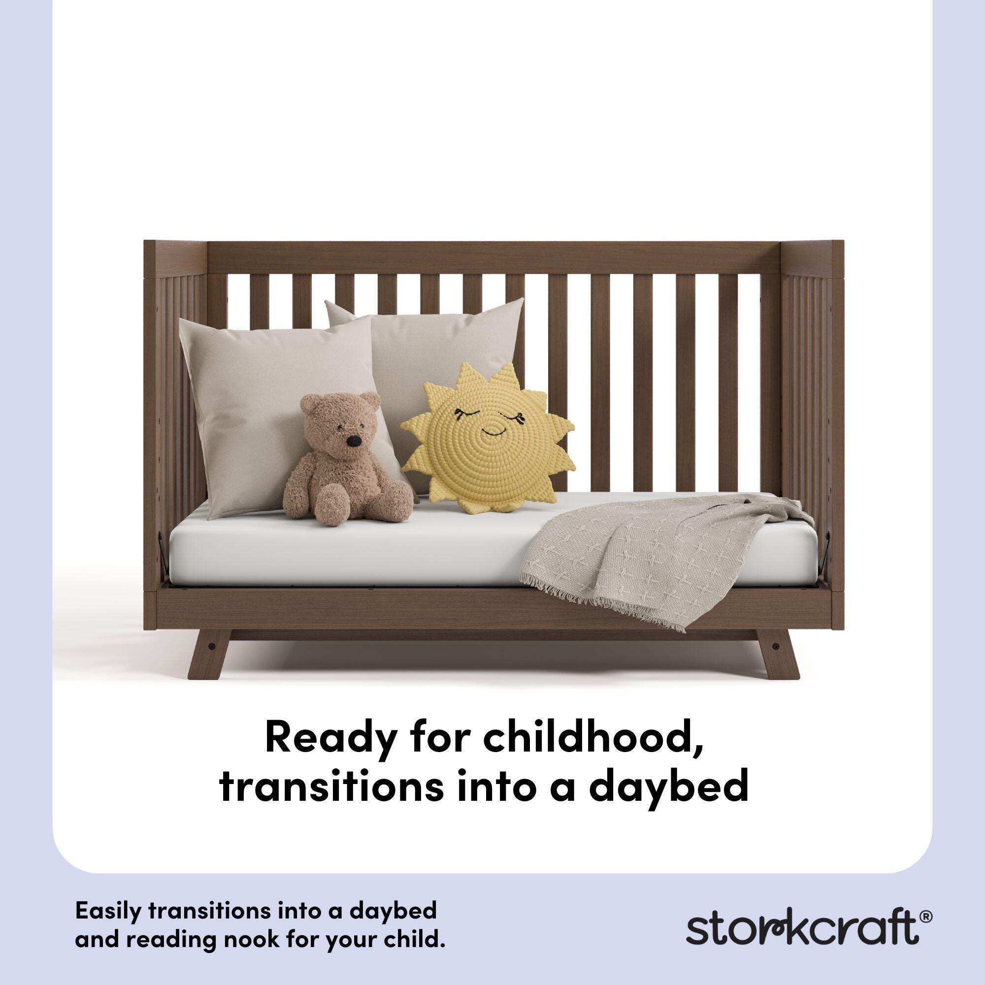 Storkcraft Beckett 3-in-1 Convertible Crib, Hazelnut, large
