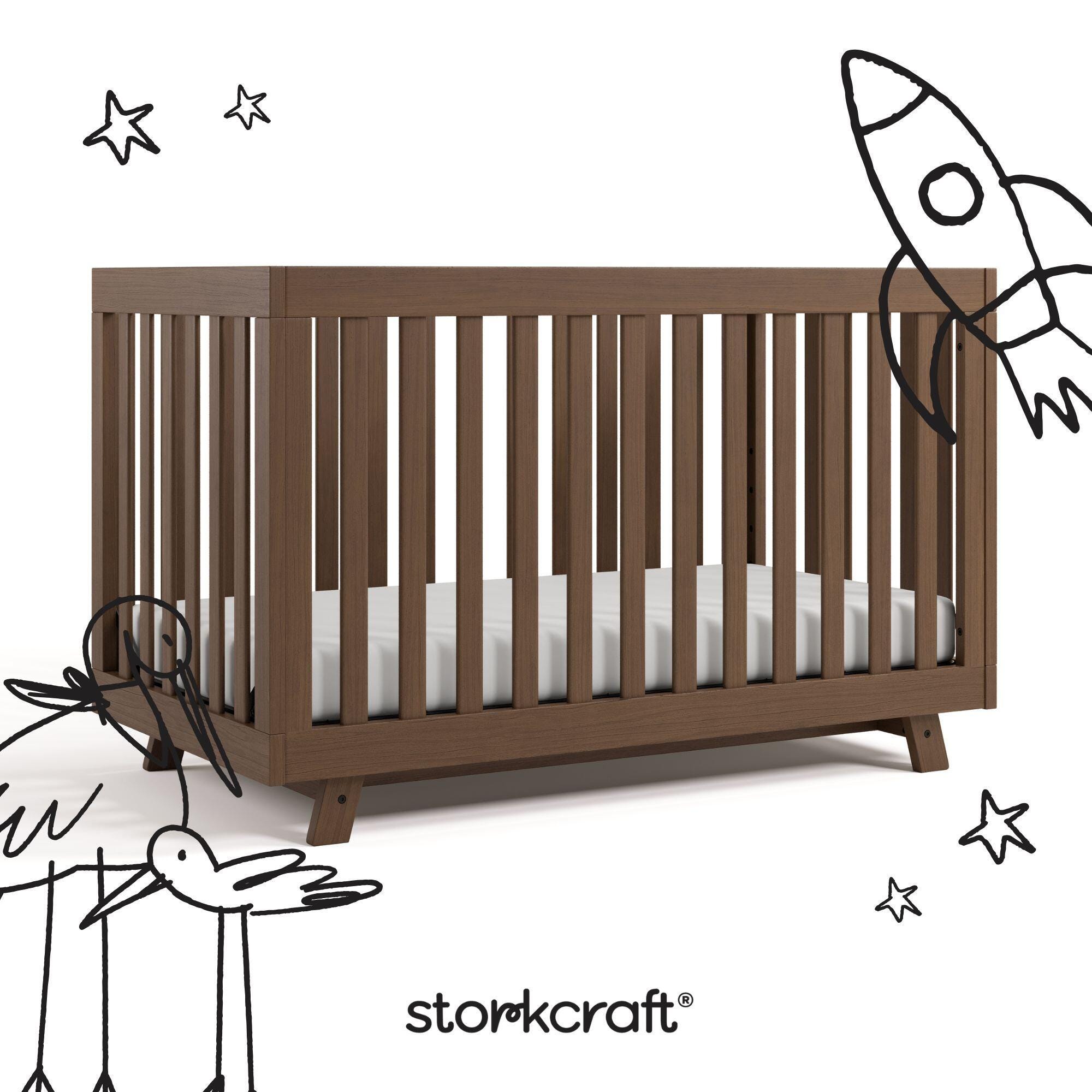 Storkcraft Beckett 3-in-1 Convertible Crib, Hazelnut, large