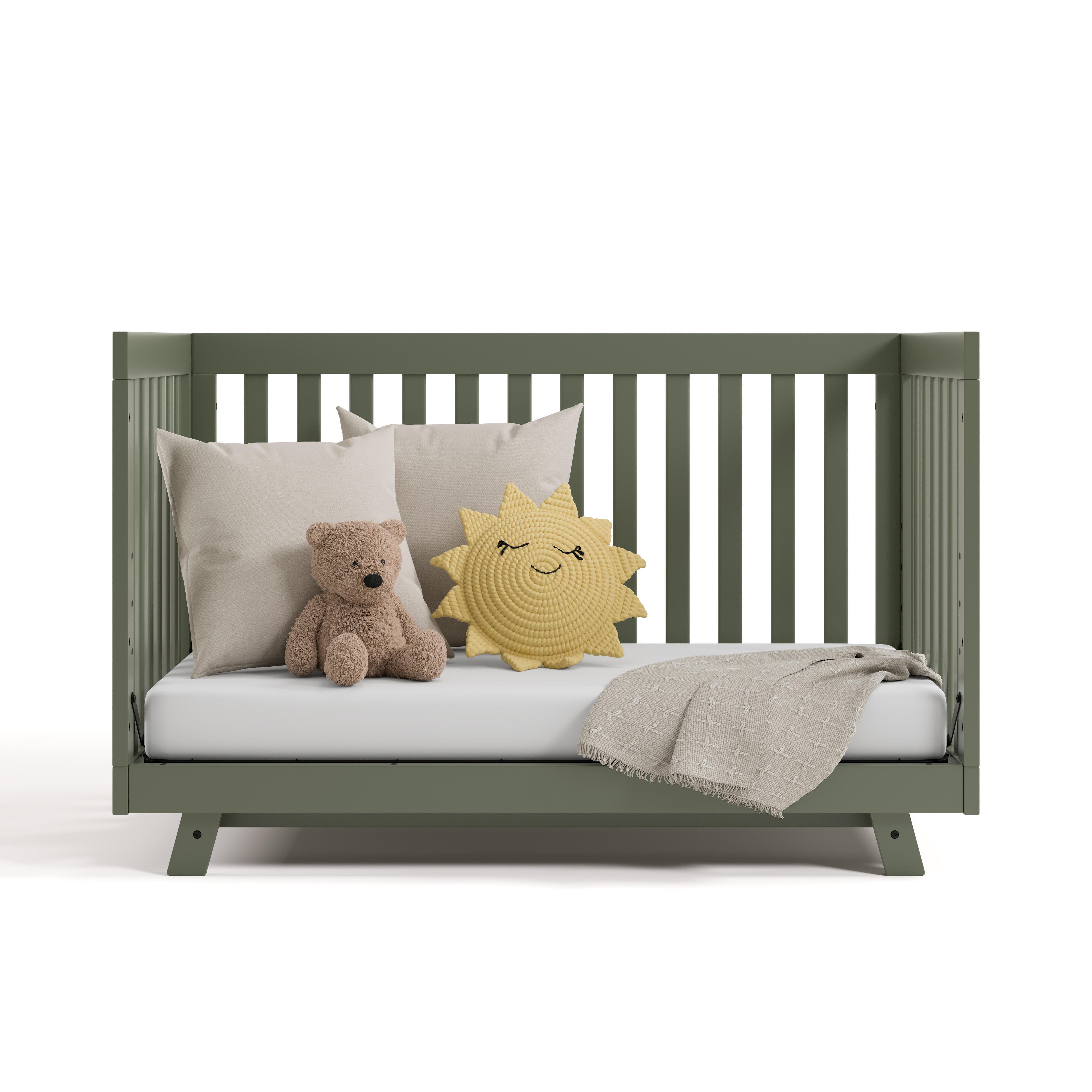 Storkcraft Beckett 3-in-1 Convertible Crib, Olive, large