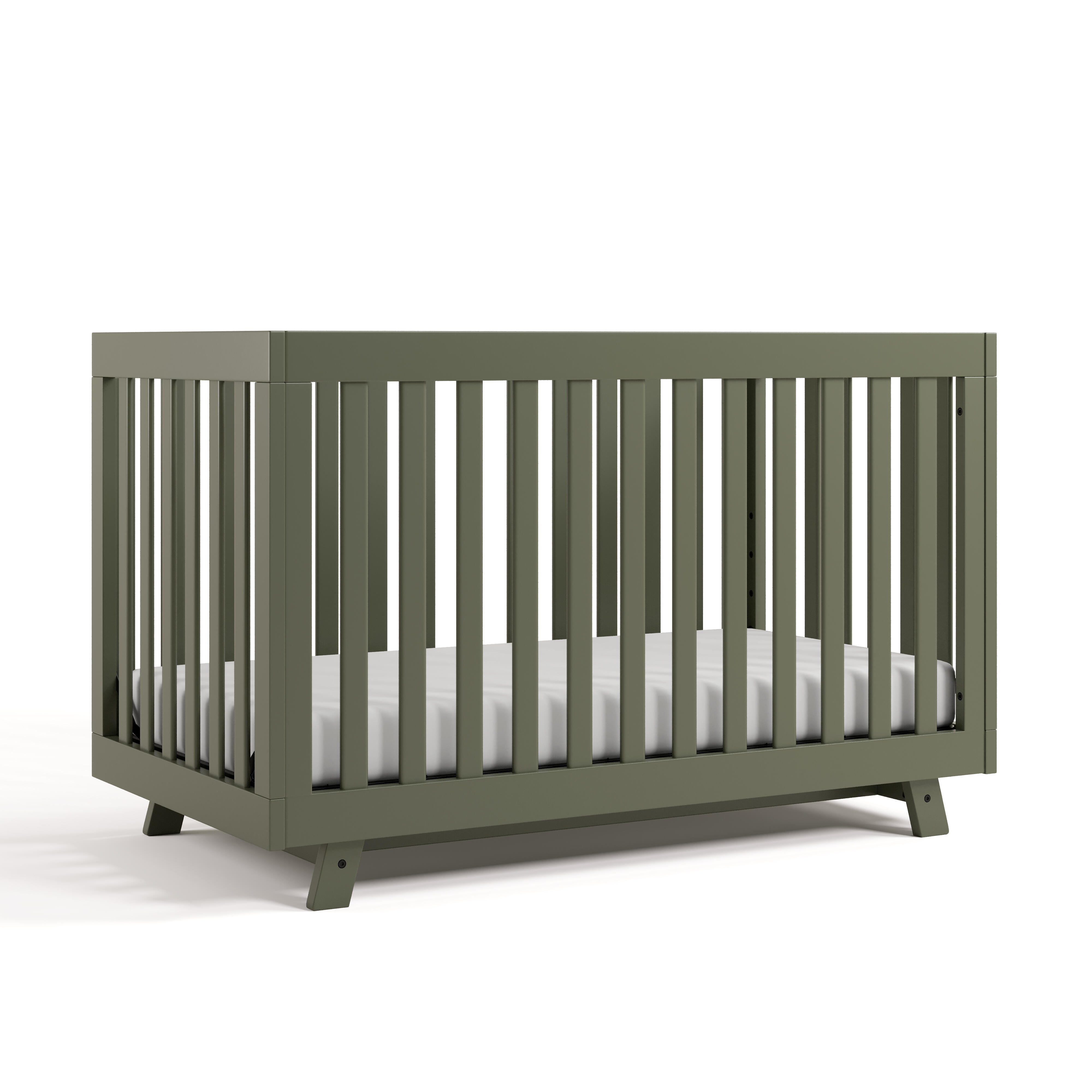 Storkcraft Beckett 3-in-1 Convertible Crib, Olive, large