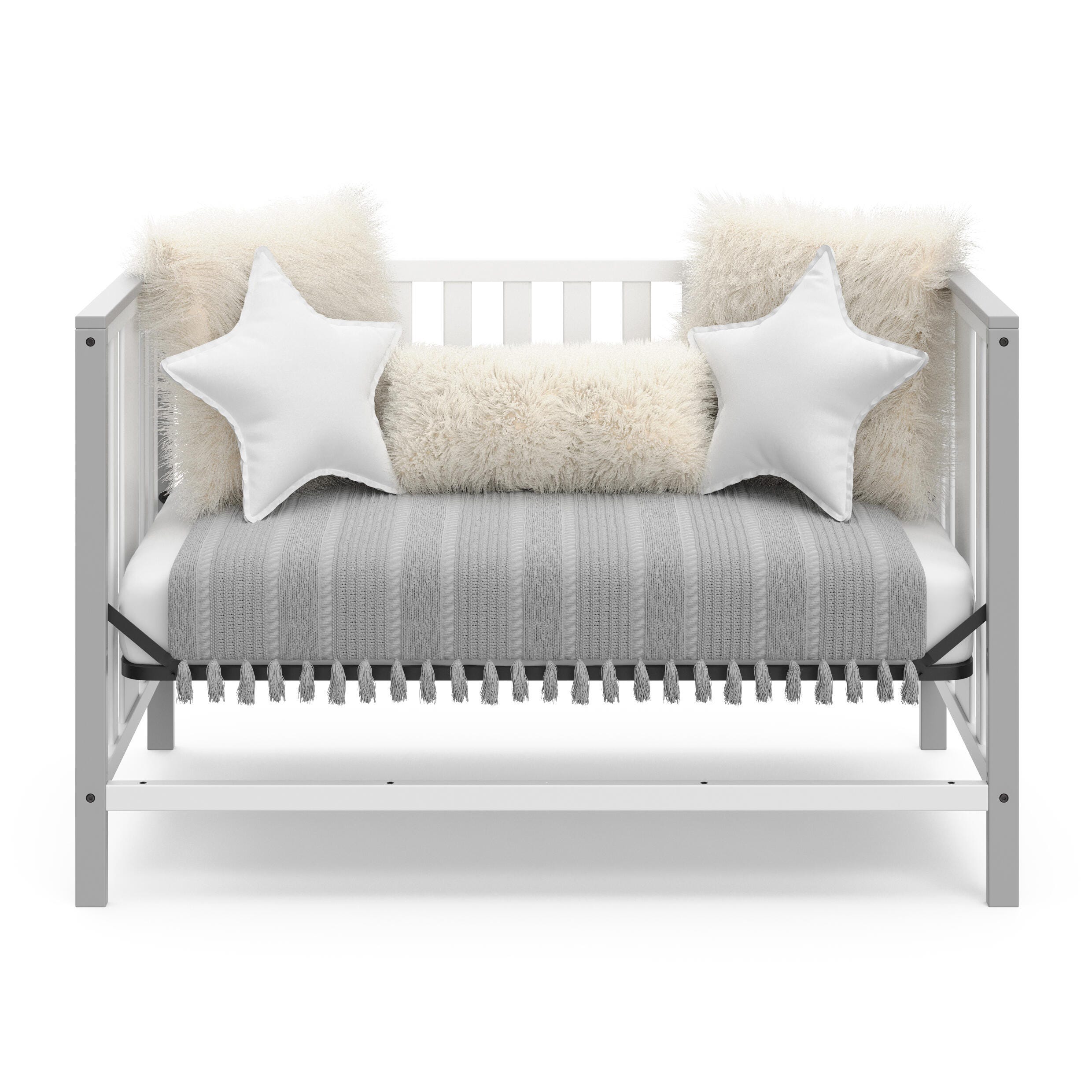 Storkcraft Modern Pacific 4-in-1 Convertible Crib, White/Pebble Gray, large