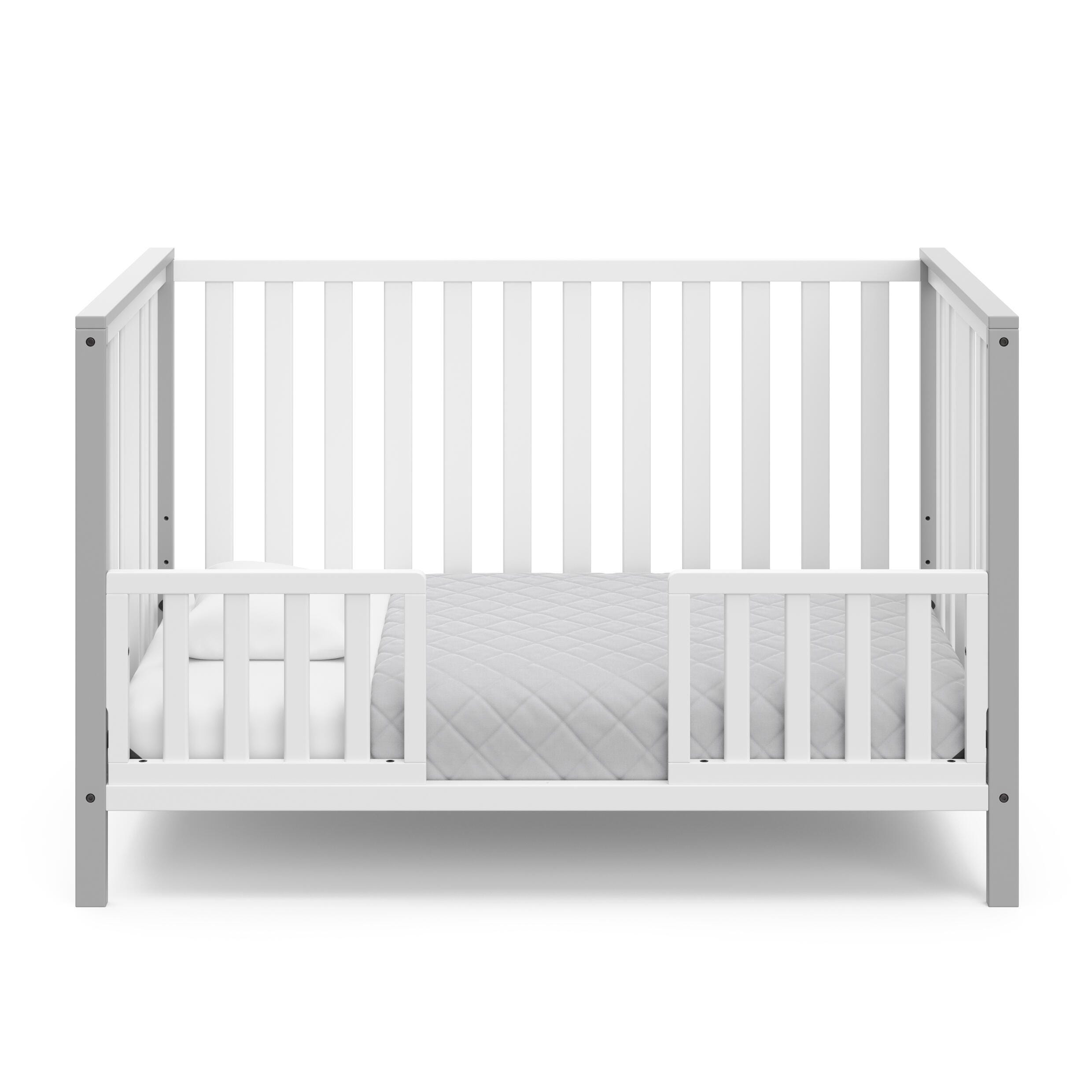 Storkcraft Modern Pacific 4-in-1 Convertible Crib, White/Pebble Gray, large