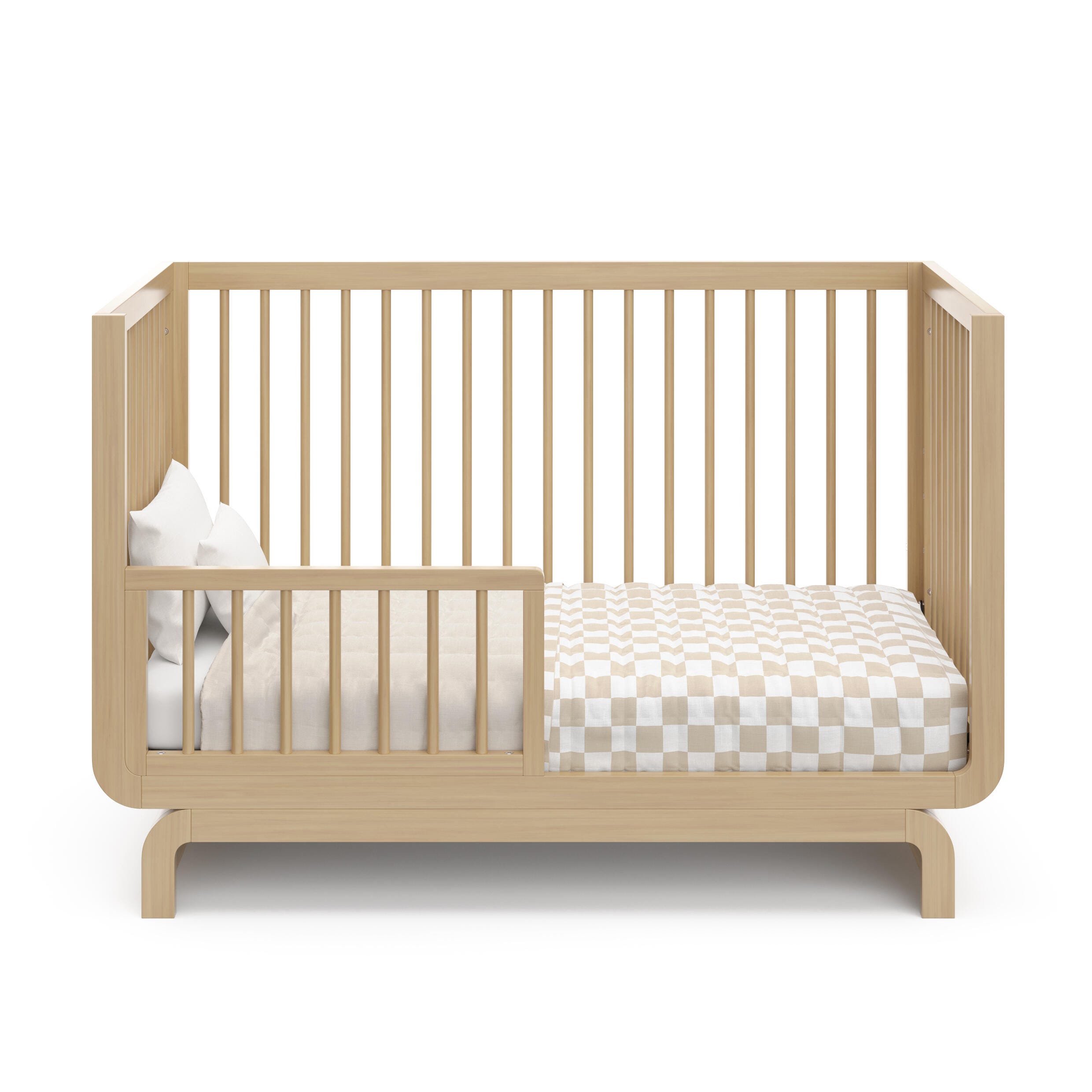 Storkcraft Santorini 5-in-1 Convertible Crib with Guardrail, Driftwood, large