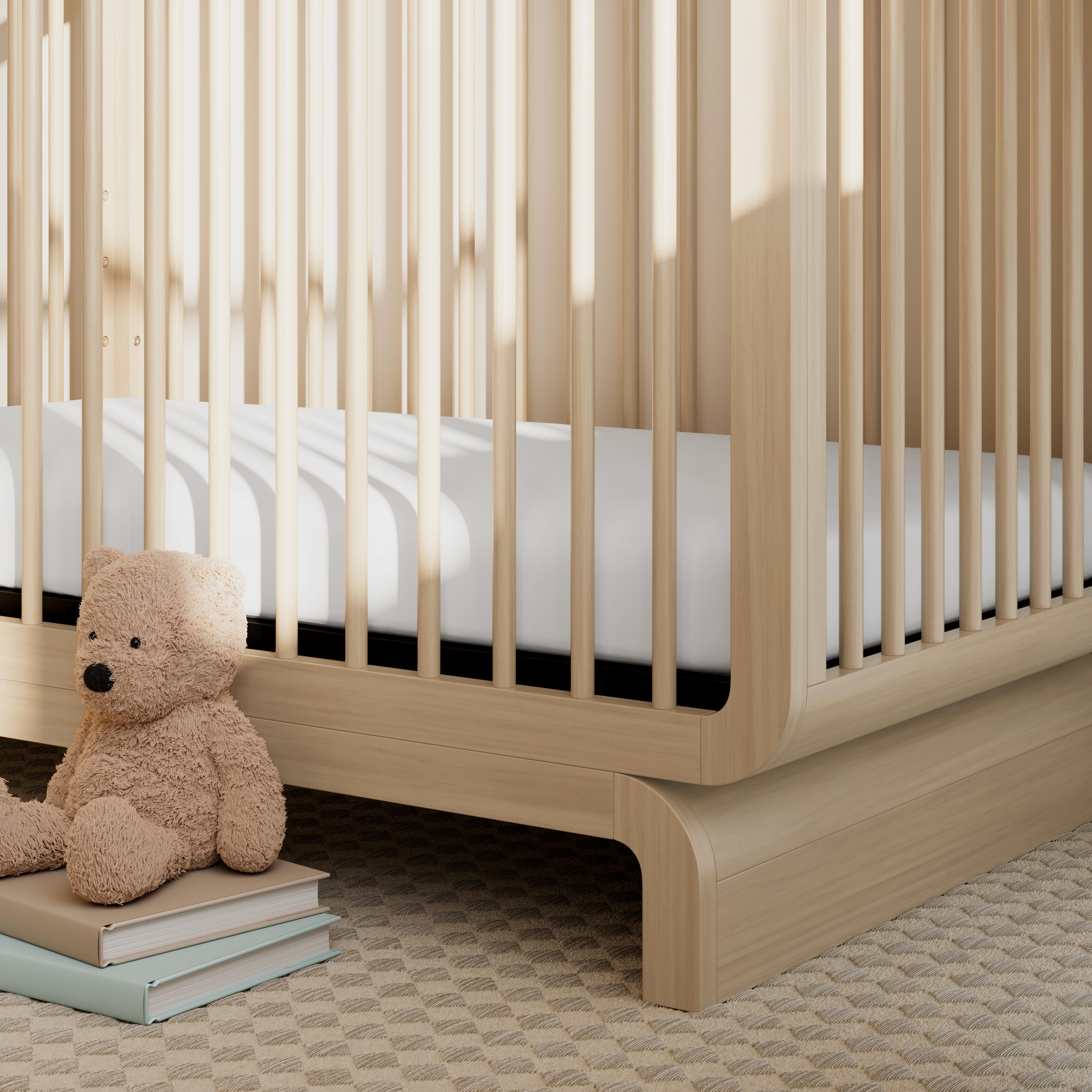 Storkcraft Santorini 5-in-1 Convertible Crib with Guardrail, Driftwood, large