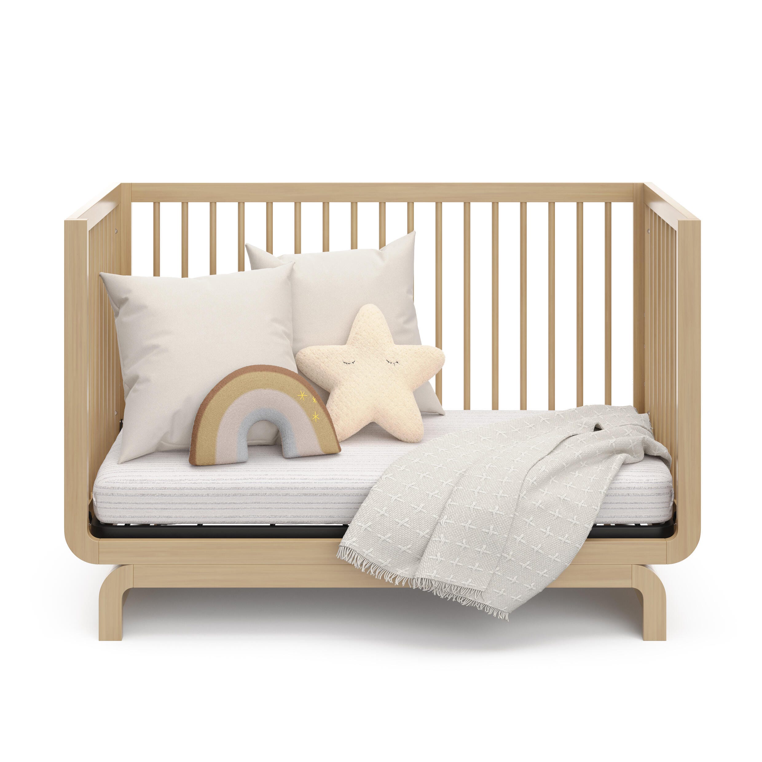 Storkcraft Santorini 5-in-1 Convertible Crib with Guardrail, Driftwood, large
