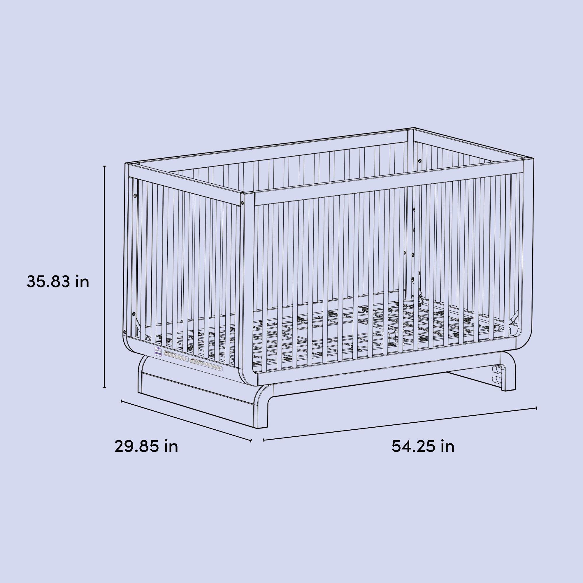 Storkcraft Santorini 5-in-1 Convertible Crib with Guardrail, White/Driftwood, large