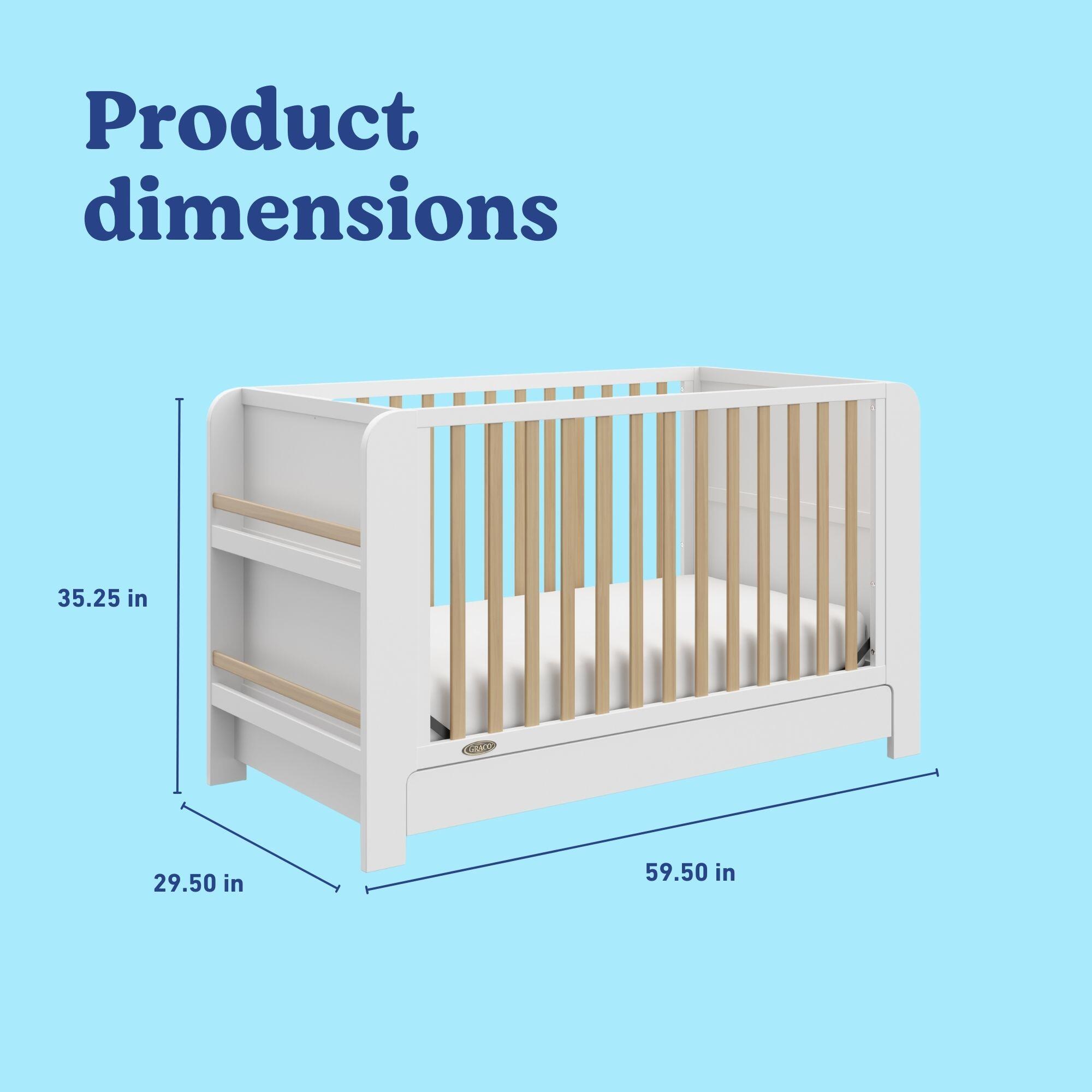 Graco Read-with-Me 4-in-1 Convertible Crib with Drawer, White/Driftwood, large
