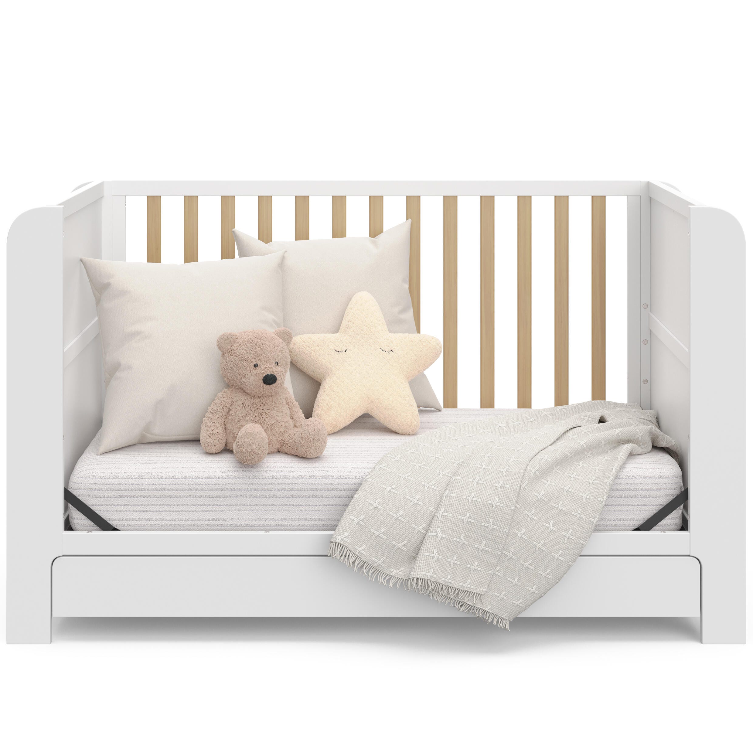 Graco Read-with-Me 4-in-1 Convertible Crib with Drawer, White/Driftwood, large