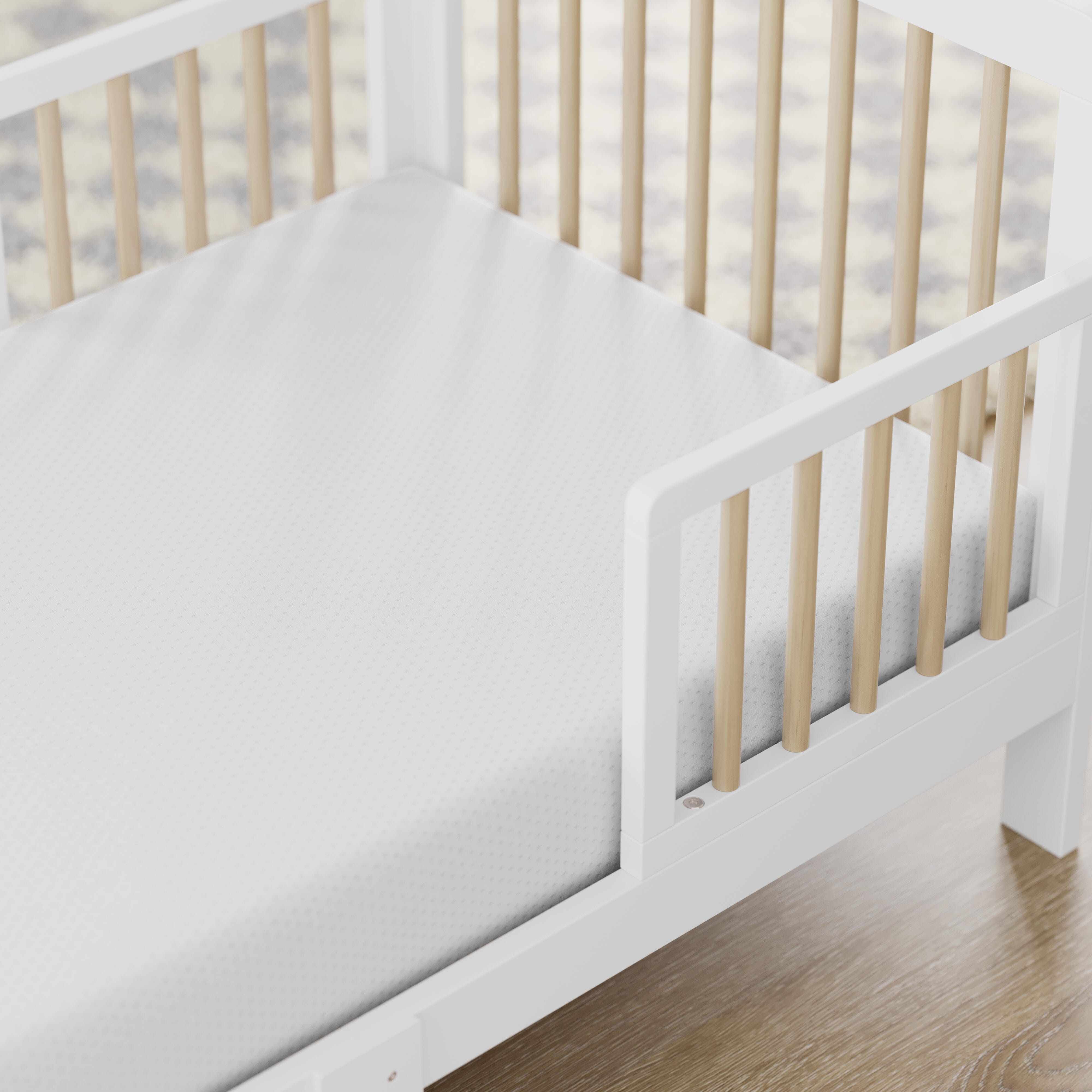 Storkcraft Pasadena Toddler Bed, White/Driftwood, large