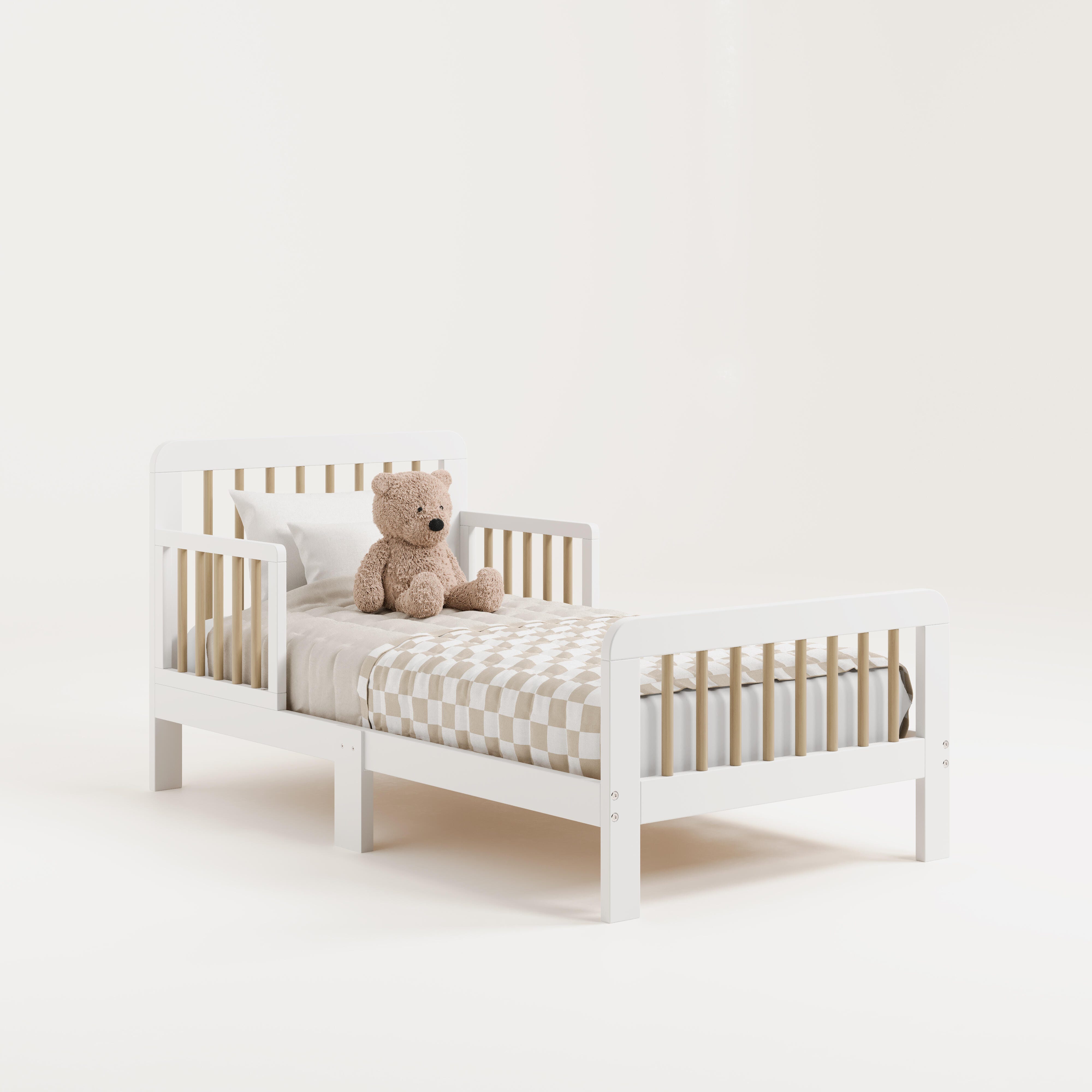 Storkcraft Pasadena Toddler Bed, White/Driftwood, large