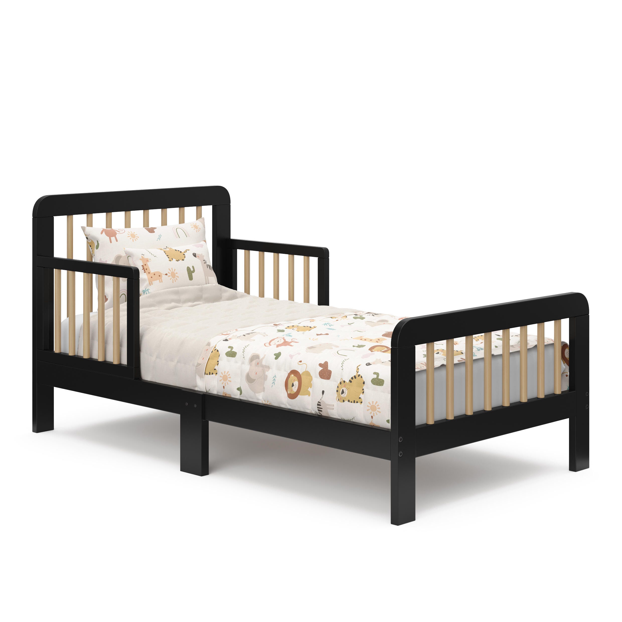 Storkcraft Pasadena Toddler Bed, Black/Driftwood, large