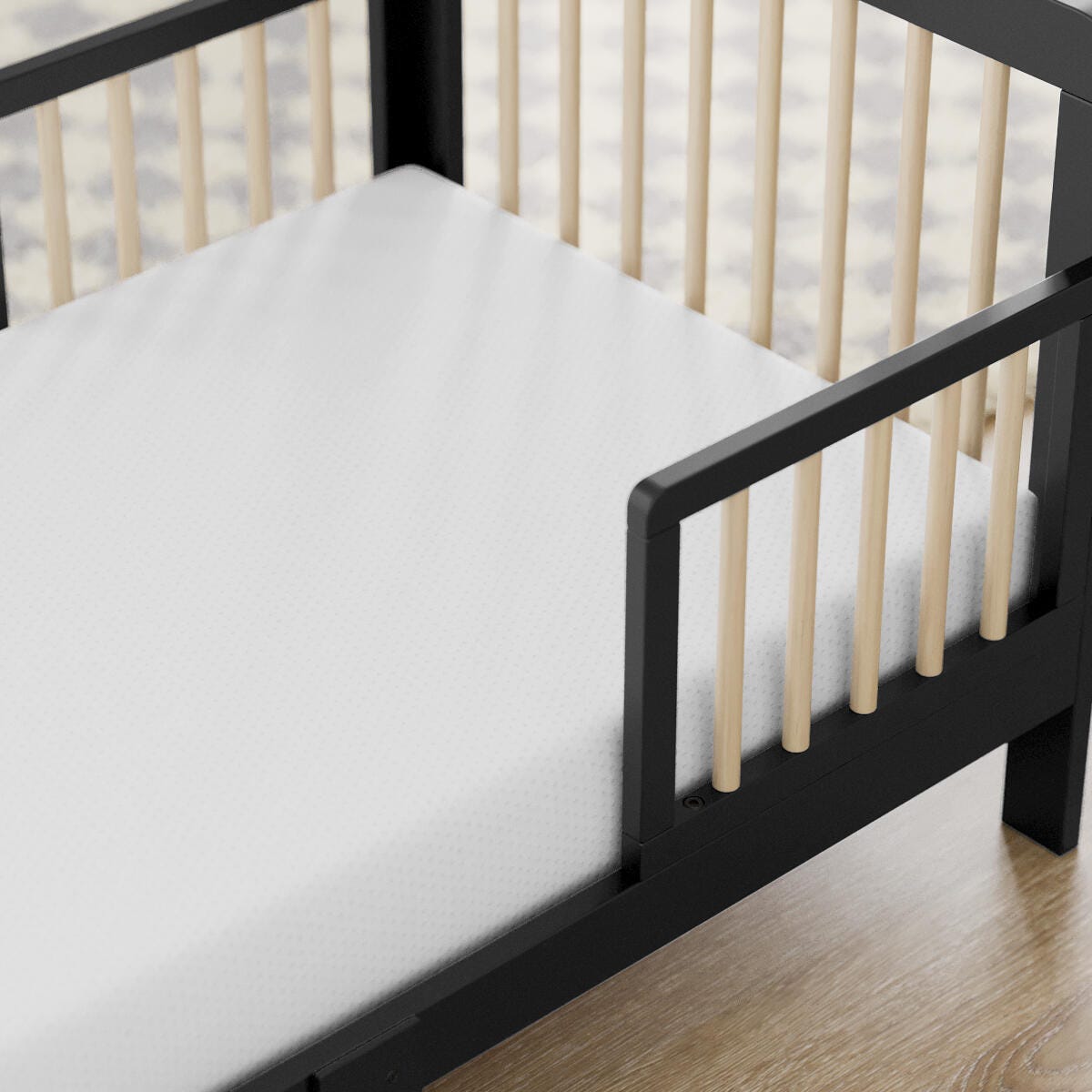 Storkcraft Pasadena Toddler Bed, Black/Driftwood, large