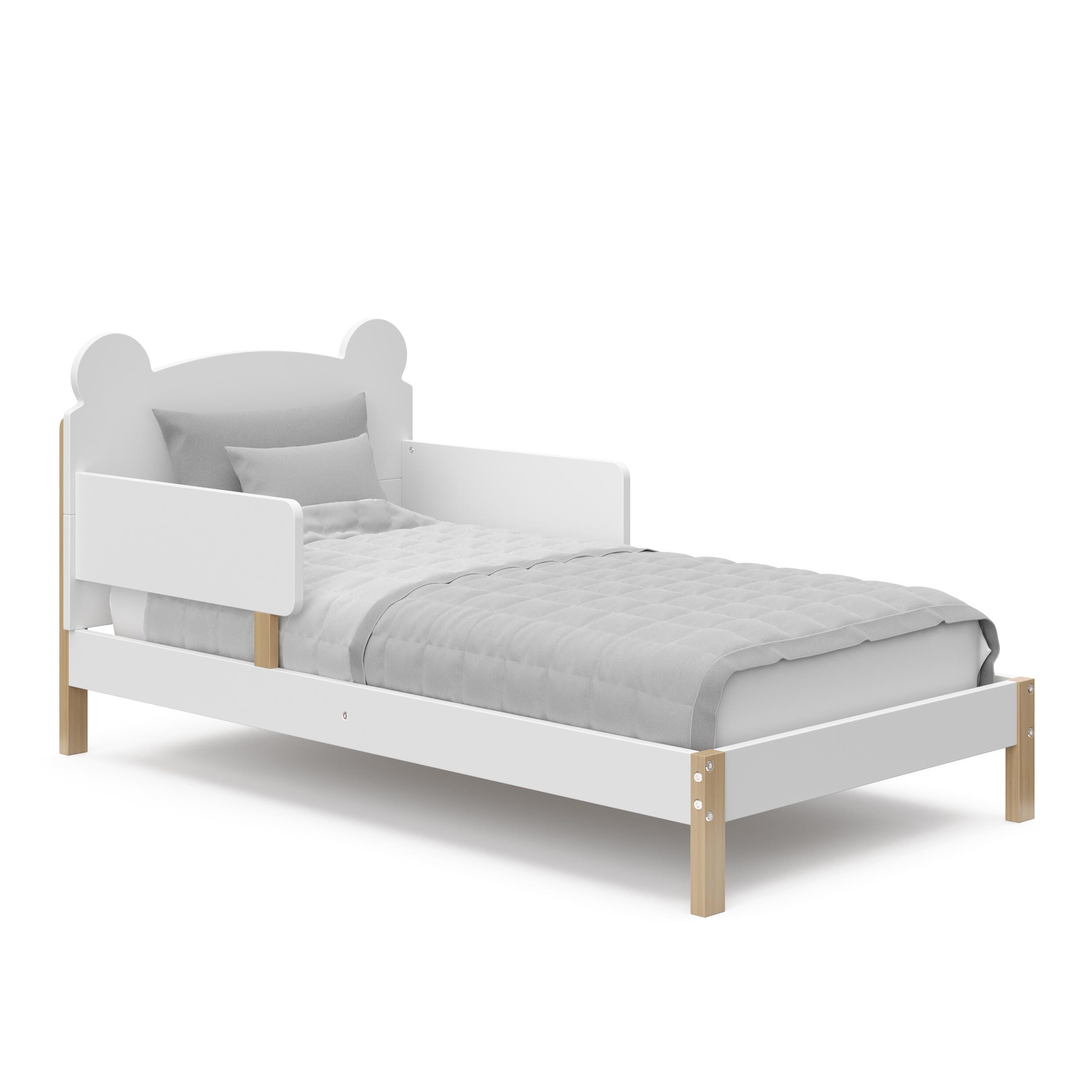 Storkcraft Teddy Bear Toddler Bed, White/Driftwood, large