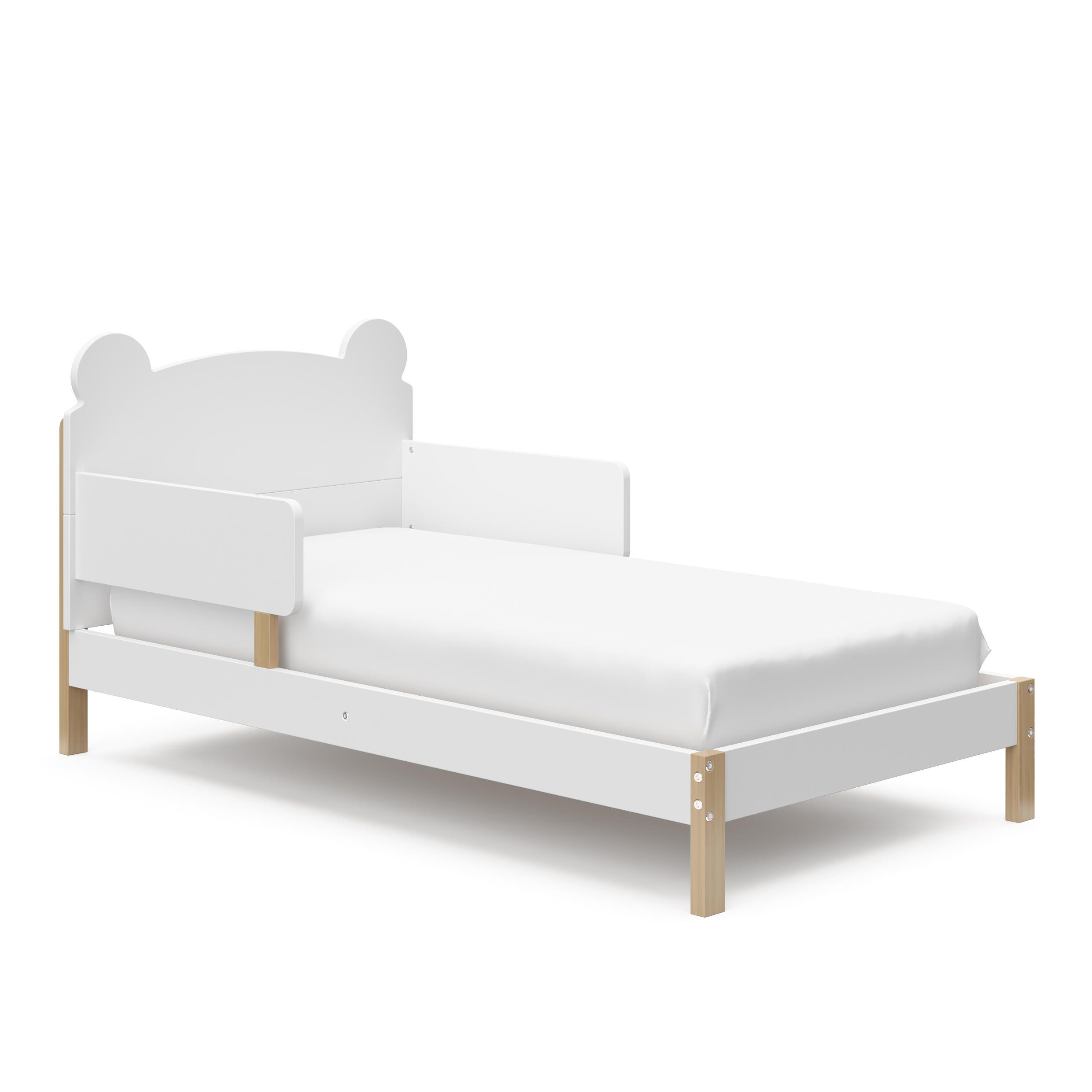 Storkcraft Teddy Bear Toddler Bed, White/Driftwood, large