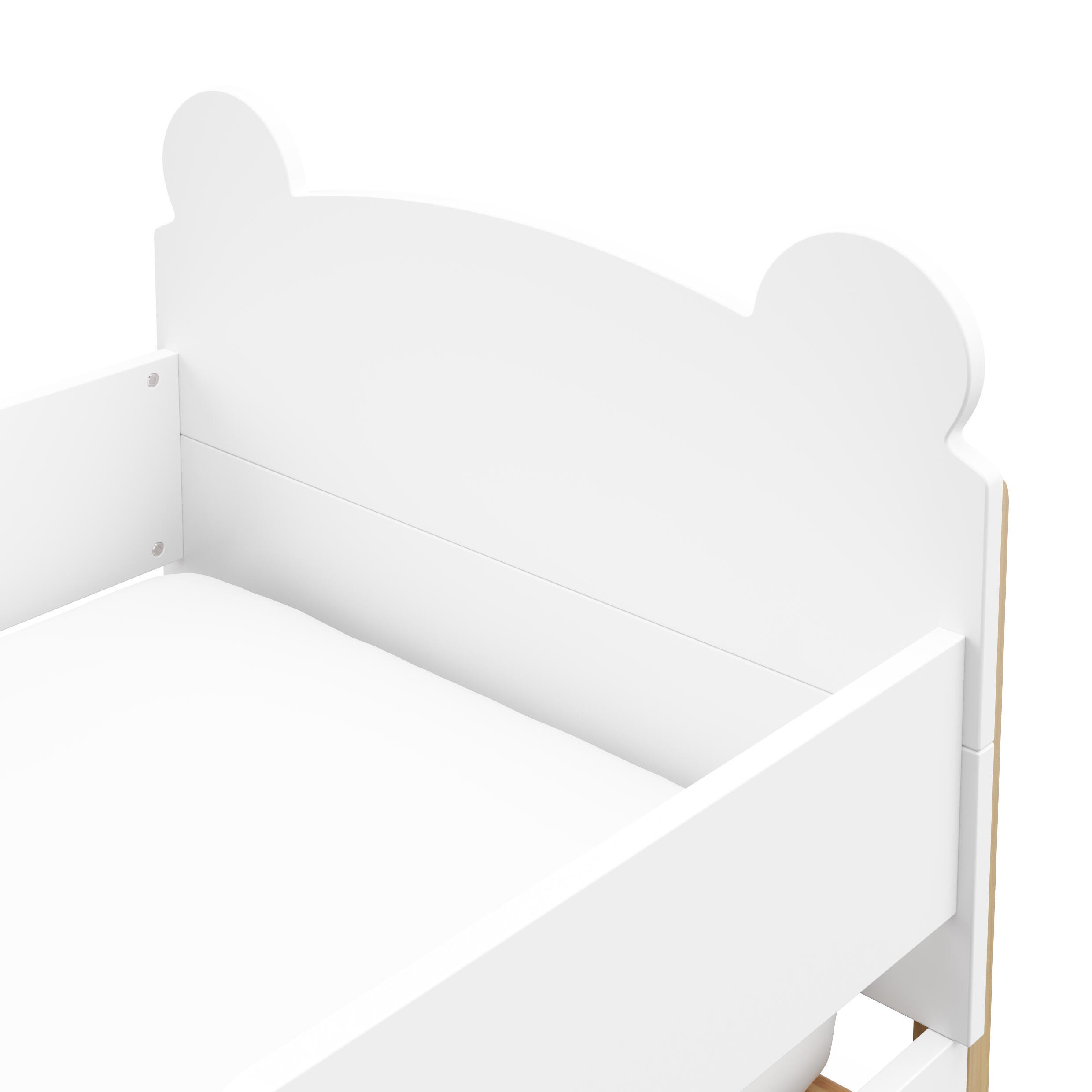 Storkcraft Teddy Bear Toddler Bed, White/Driftwood, large