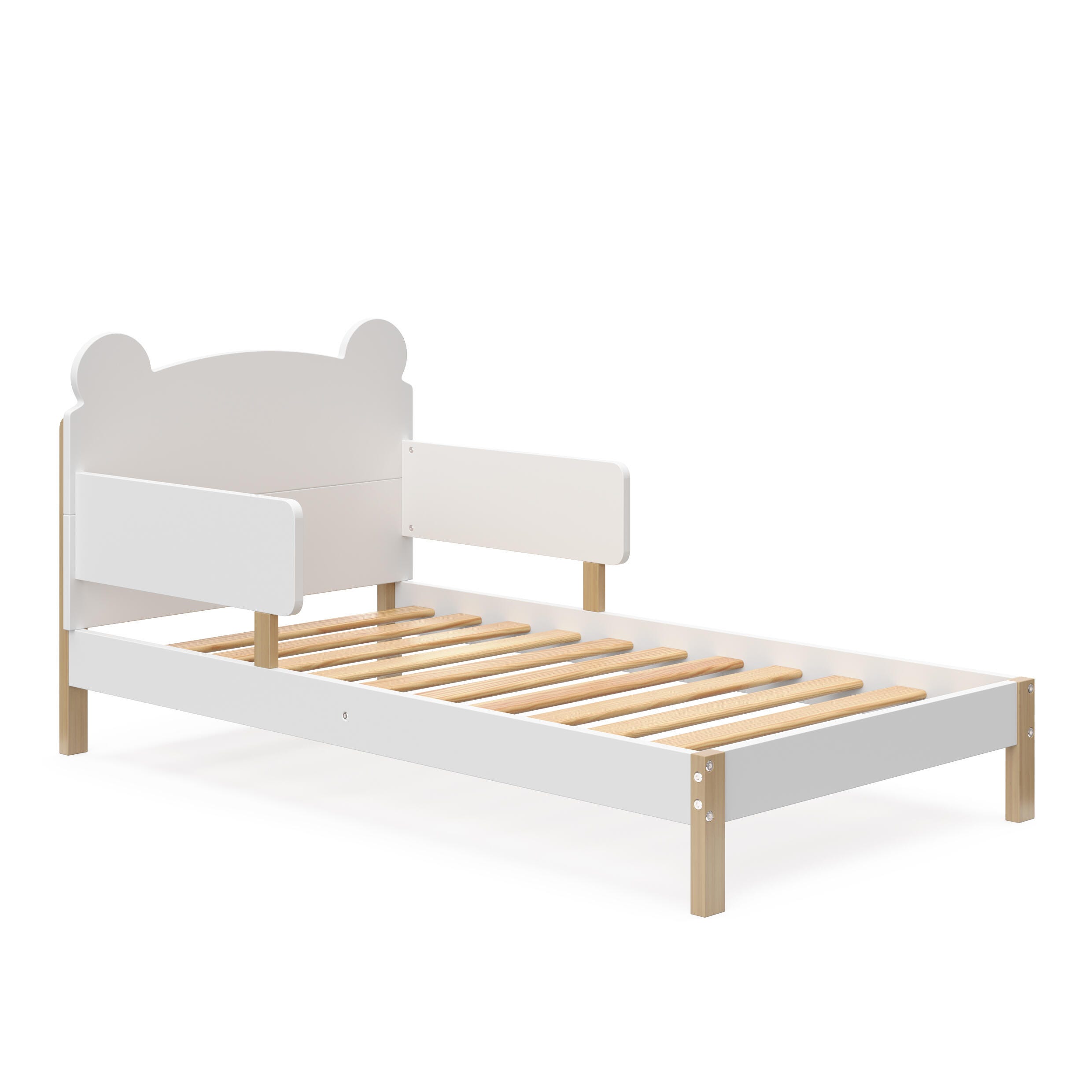 Storkcraft Teddy Bear Toddler Bed, White/Driftwood, large