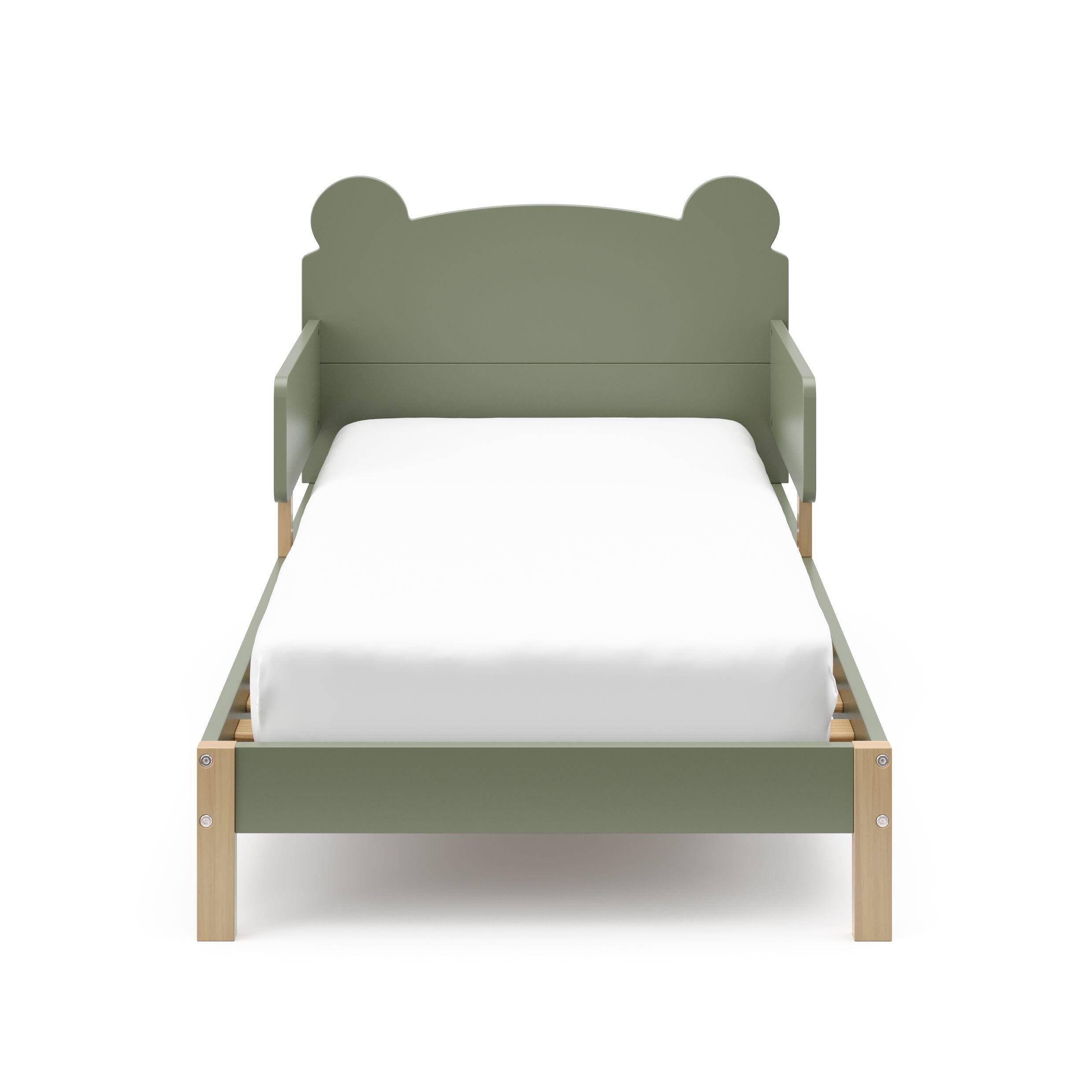Storkcraft Teddy Bear Toddler Bed, Olive/Driftwood, large