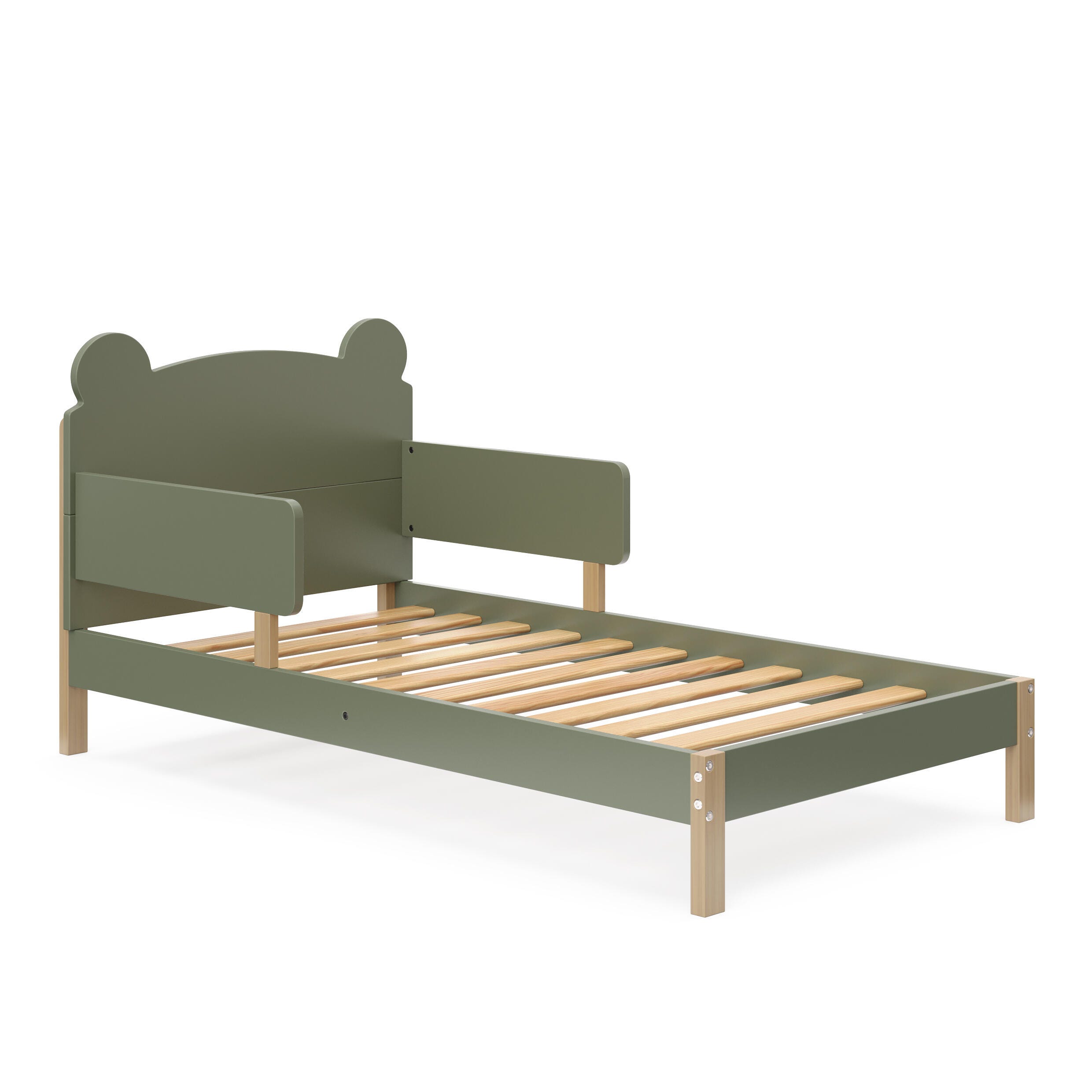 Storkcraft Teddy Bear Toddler Bed, Olive/Driftwood, large