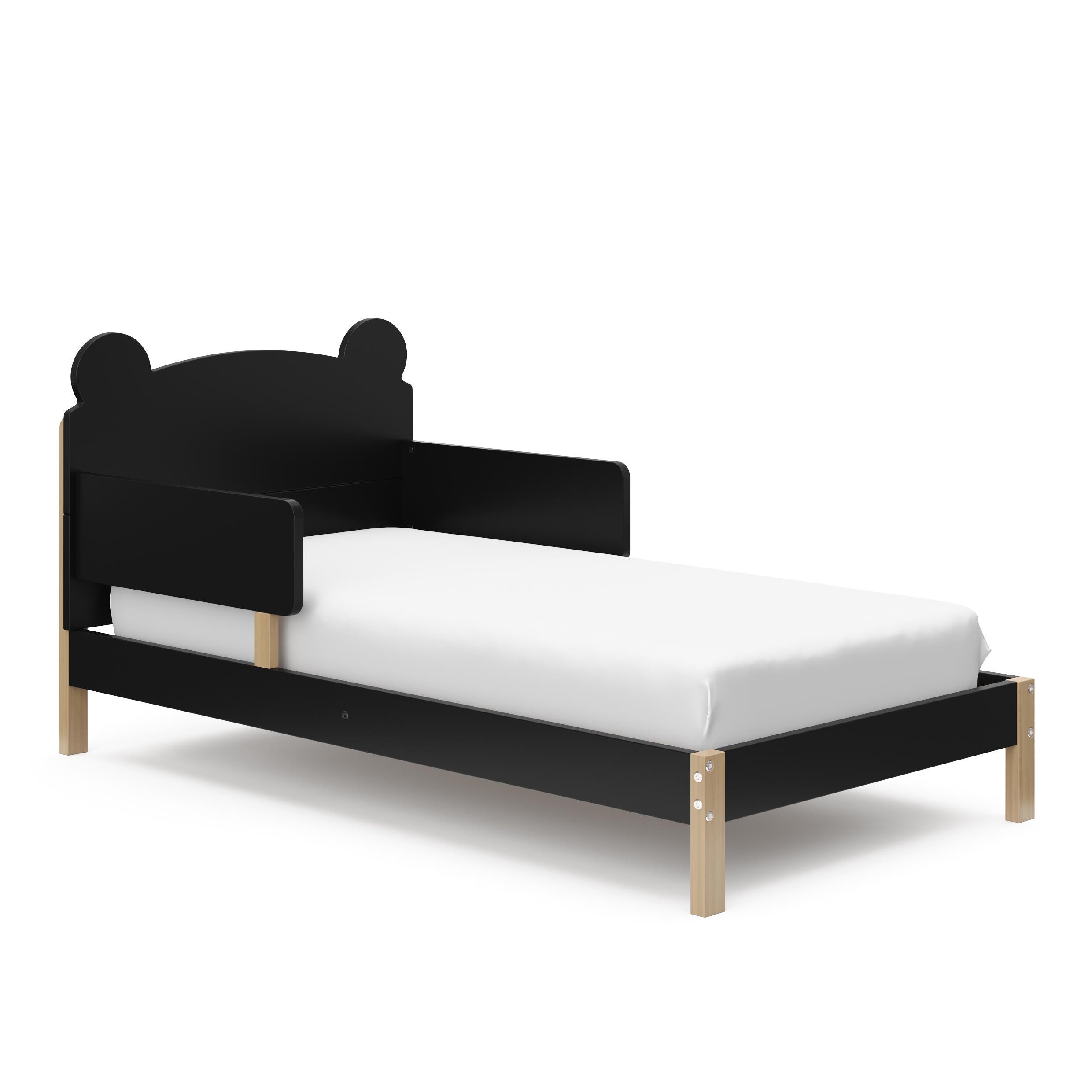Storkcraft Teddy Bear Toddler Bed, Black/Driftwood, large