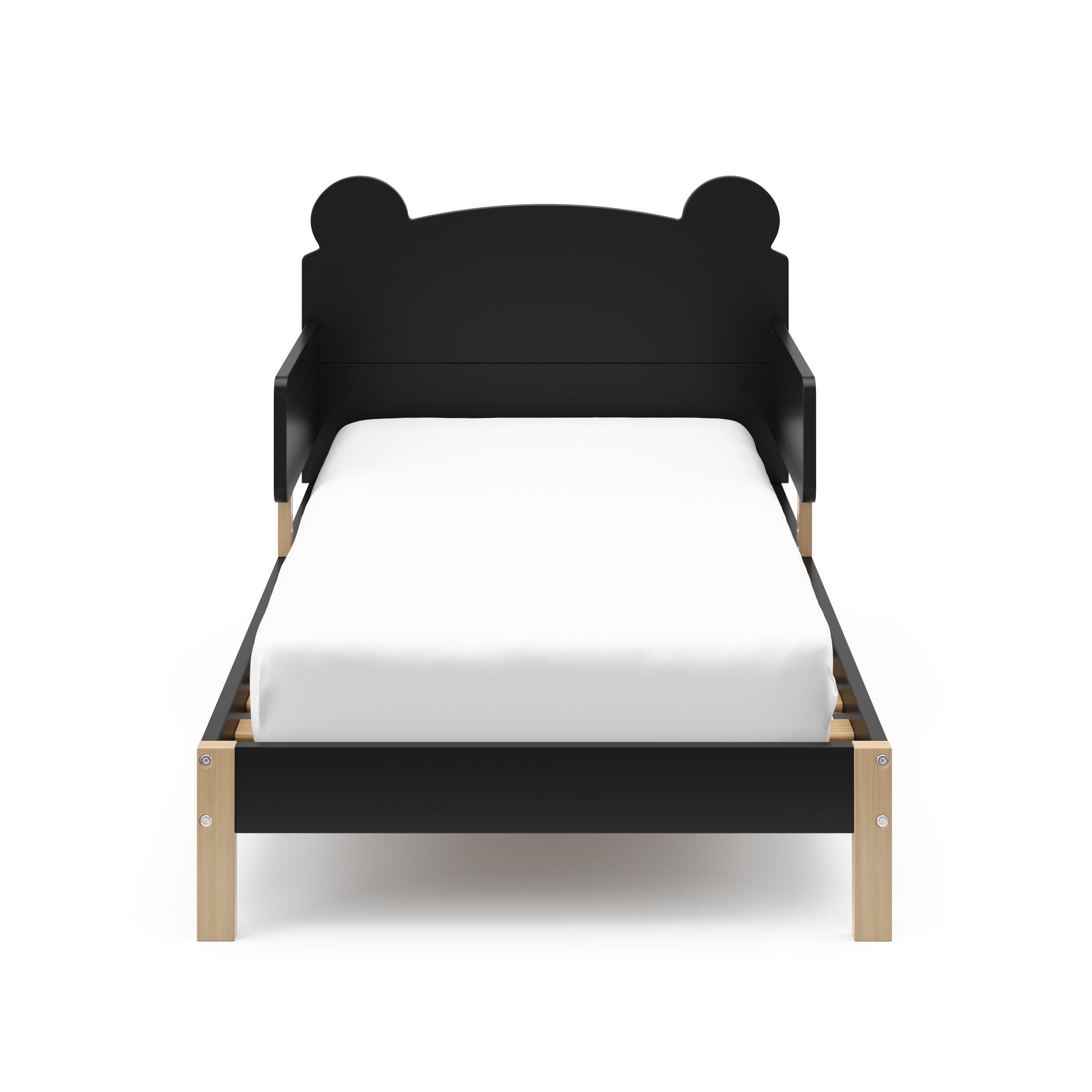 Storkcraft Teddy Bear Toddler Bed, Black/Driftwood, large