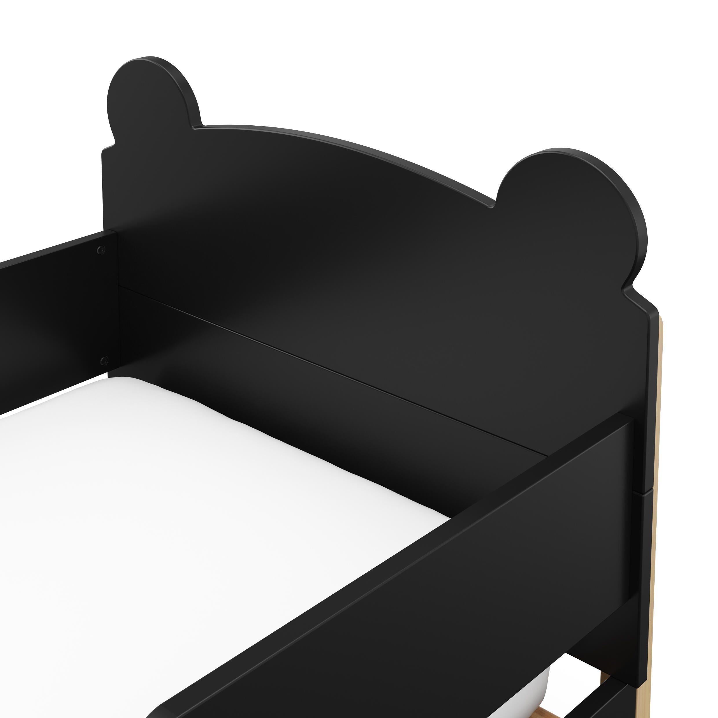 Storkcraft Teddy Bear Toddler Bed, Black/Driftwood, large