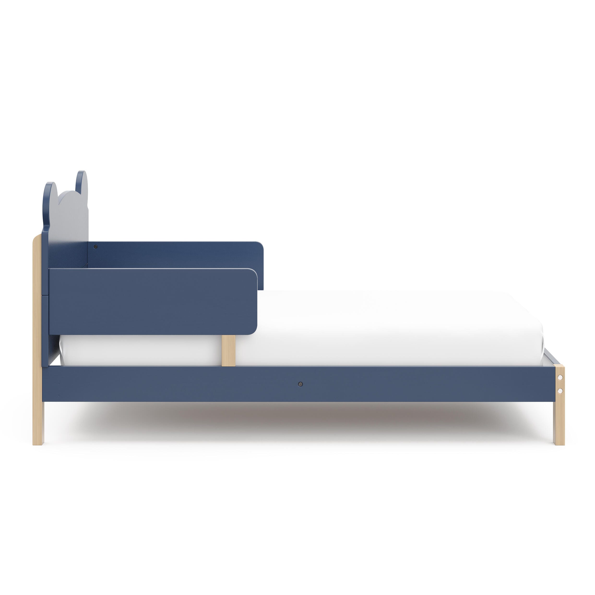 Storkcraft Teddy Bear Toddler Bed, Midnight Blue/Driftwood, large