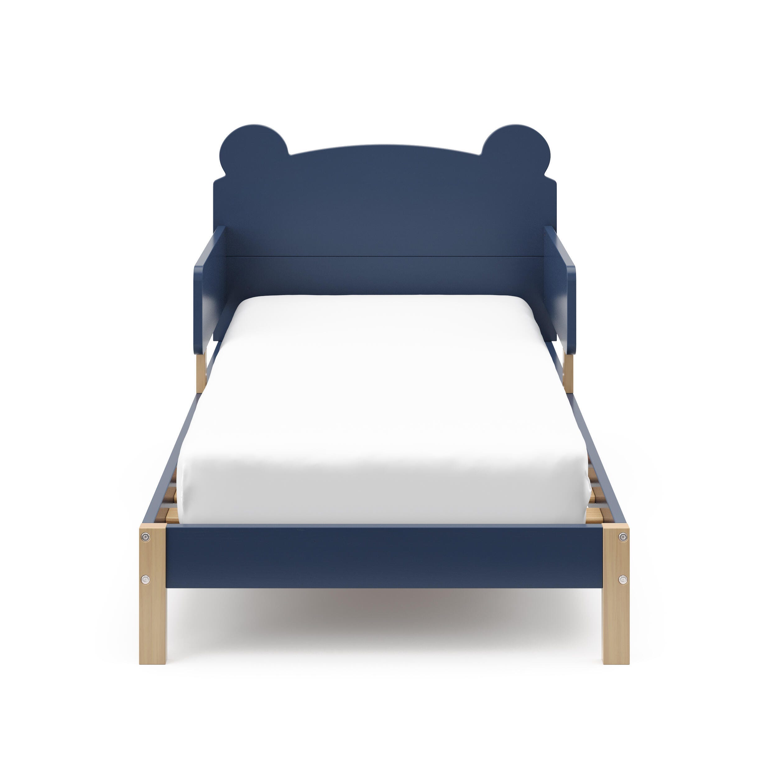 Storkcraft Teddy Bear Toddler Bed, Midnight Blue/Driftwood, large